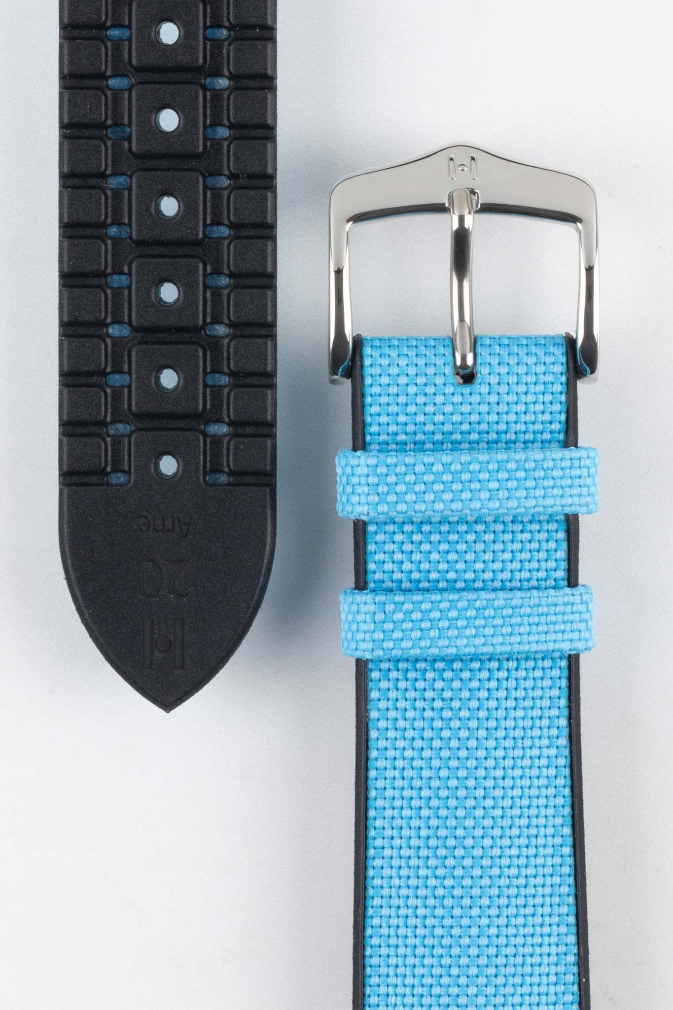 Hirsch ARNE Animal-Free Sailcloth Effect Performance Watch Strap - TURQUOISE - Image 3