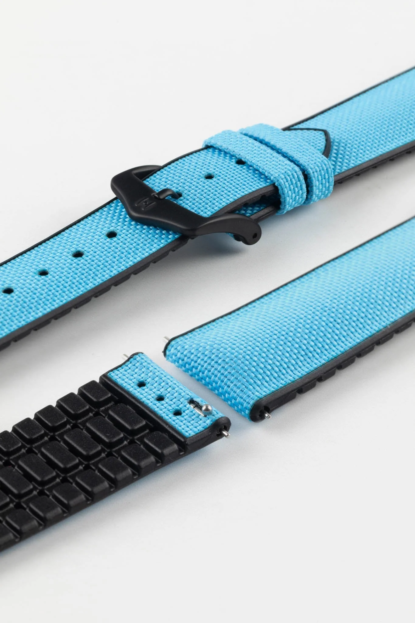 Hirsch ARNE Animal-Free Sailcloth Effect Performance Watch Strap - TURQUOISE - Image 8