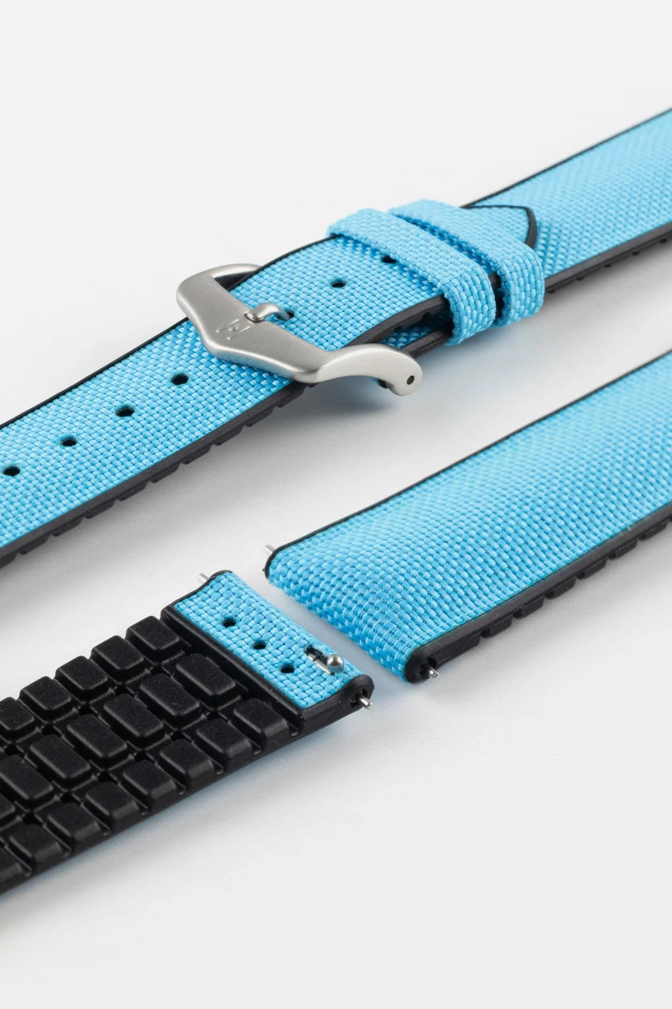 Hirsch ARNE Animal-Free Sailcloth Effect Performance Watch Strap - TURQUOISE - Image 9