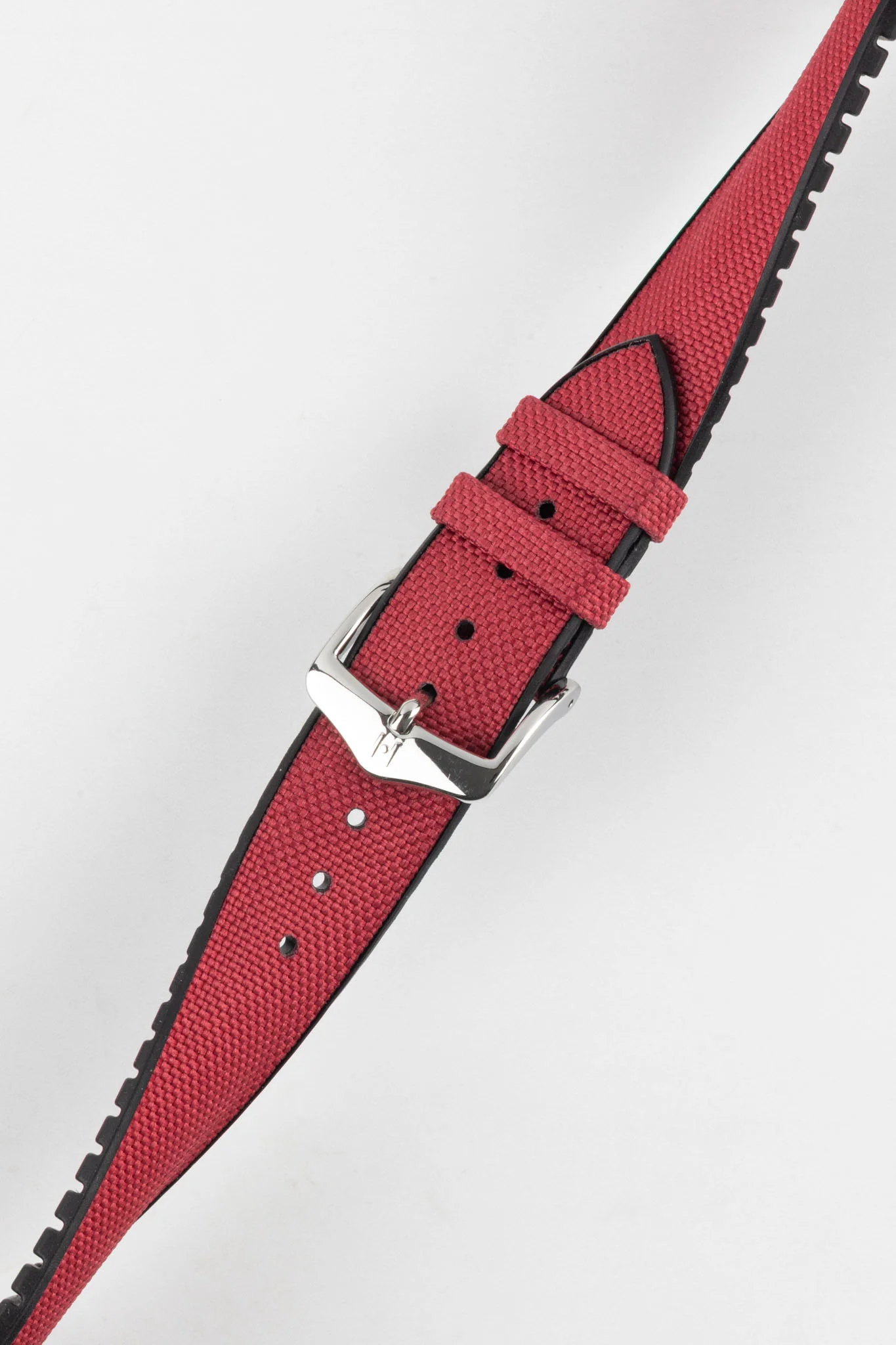 Hirsch ARNE Sailcloth Effect Performance Watch Strap - BURGUNDY - Image 5