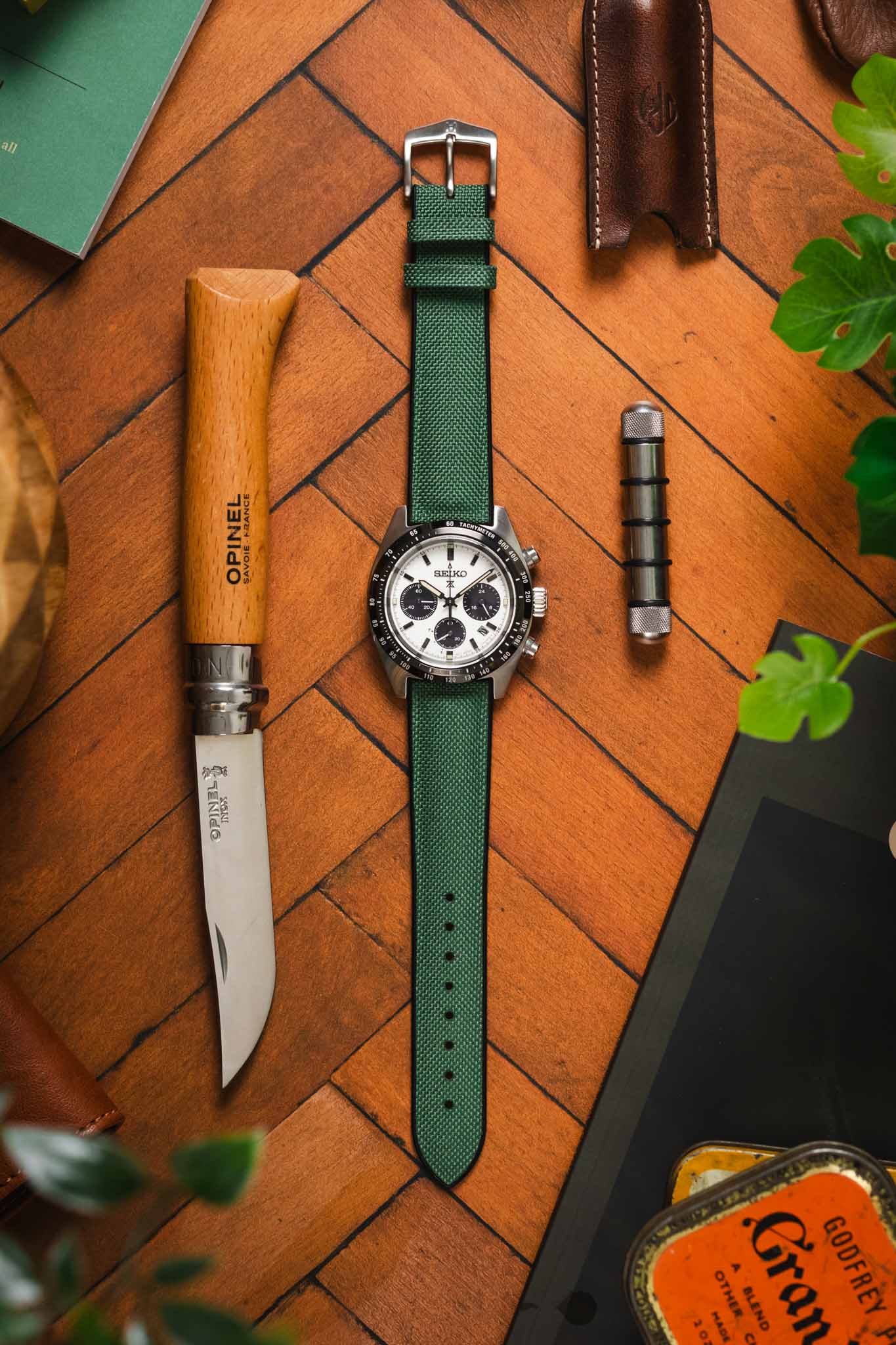 Hirsch ARNE Sailcloth Effect Performance Watch Strap - DARK GREEN - Image 14