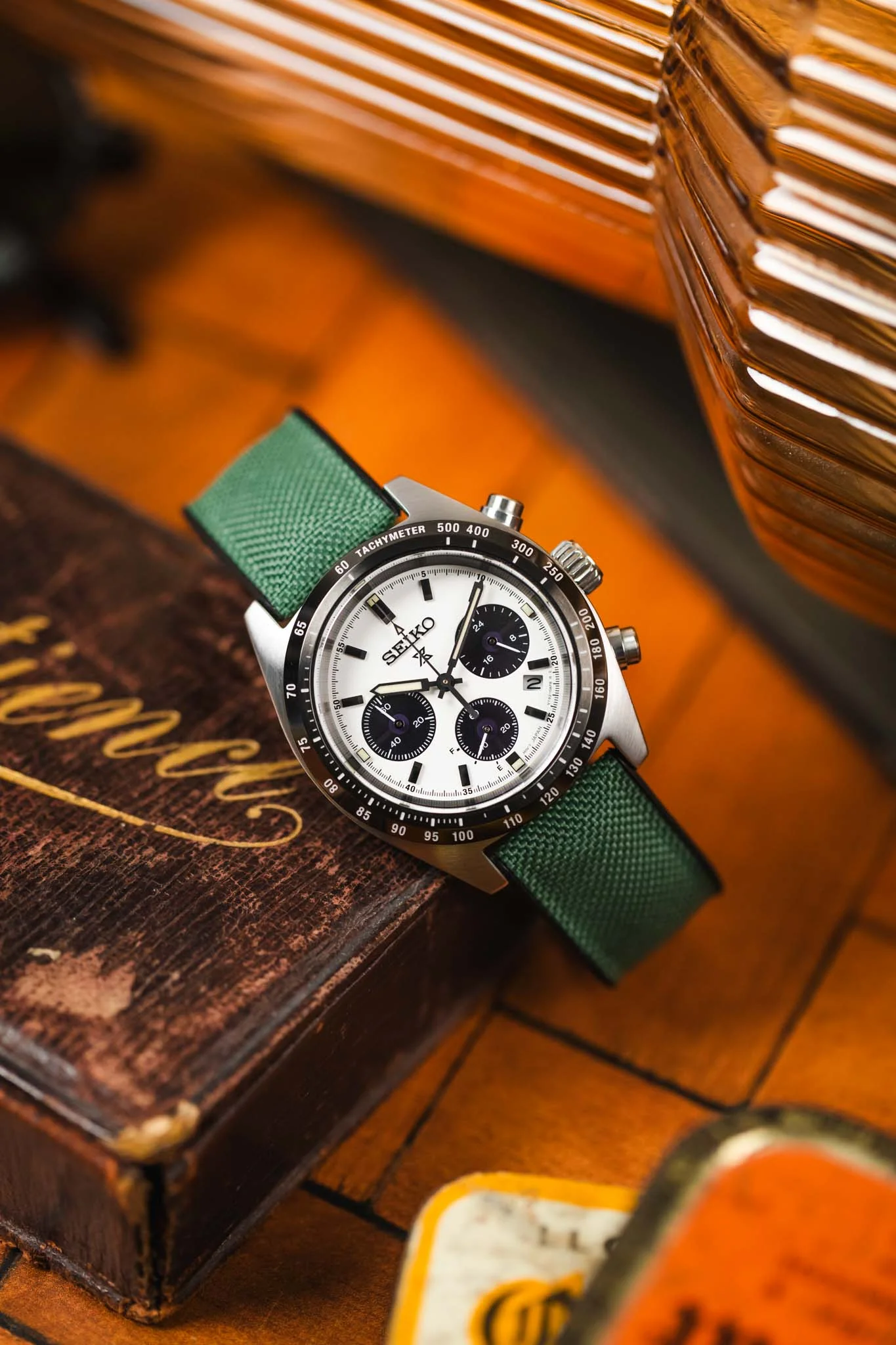 Hirsch ARNE Sailcloth Effect Performance Watch Strap - DARK GREEN - Image 4
