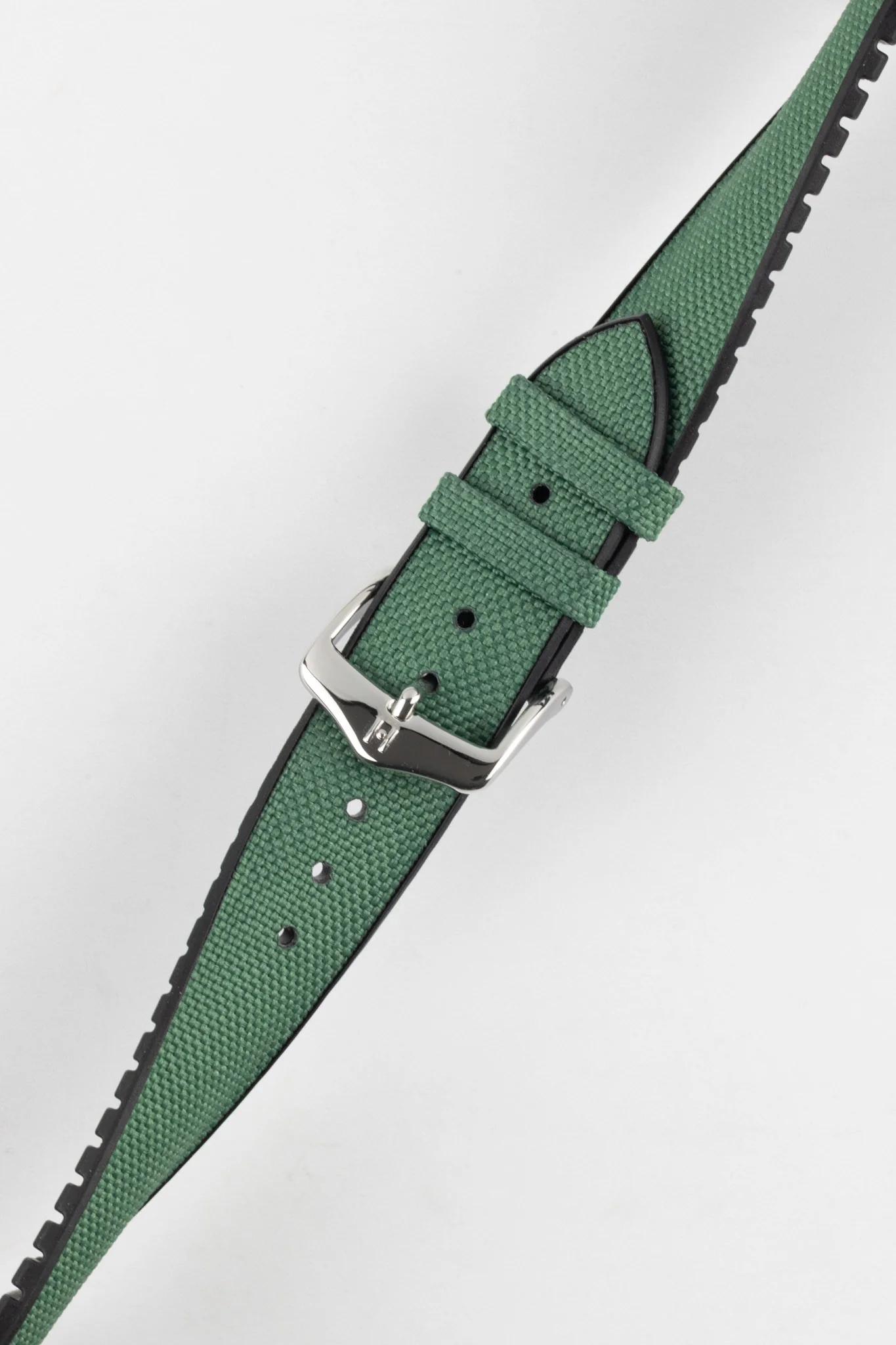 Hirsch ARNE Sailcloth Effect Performance Watch Strap - DARK GREEN - Image 5