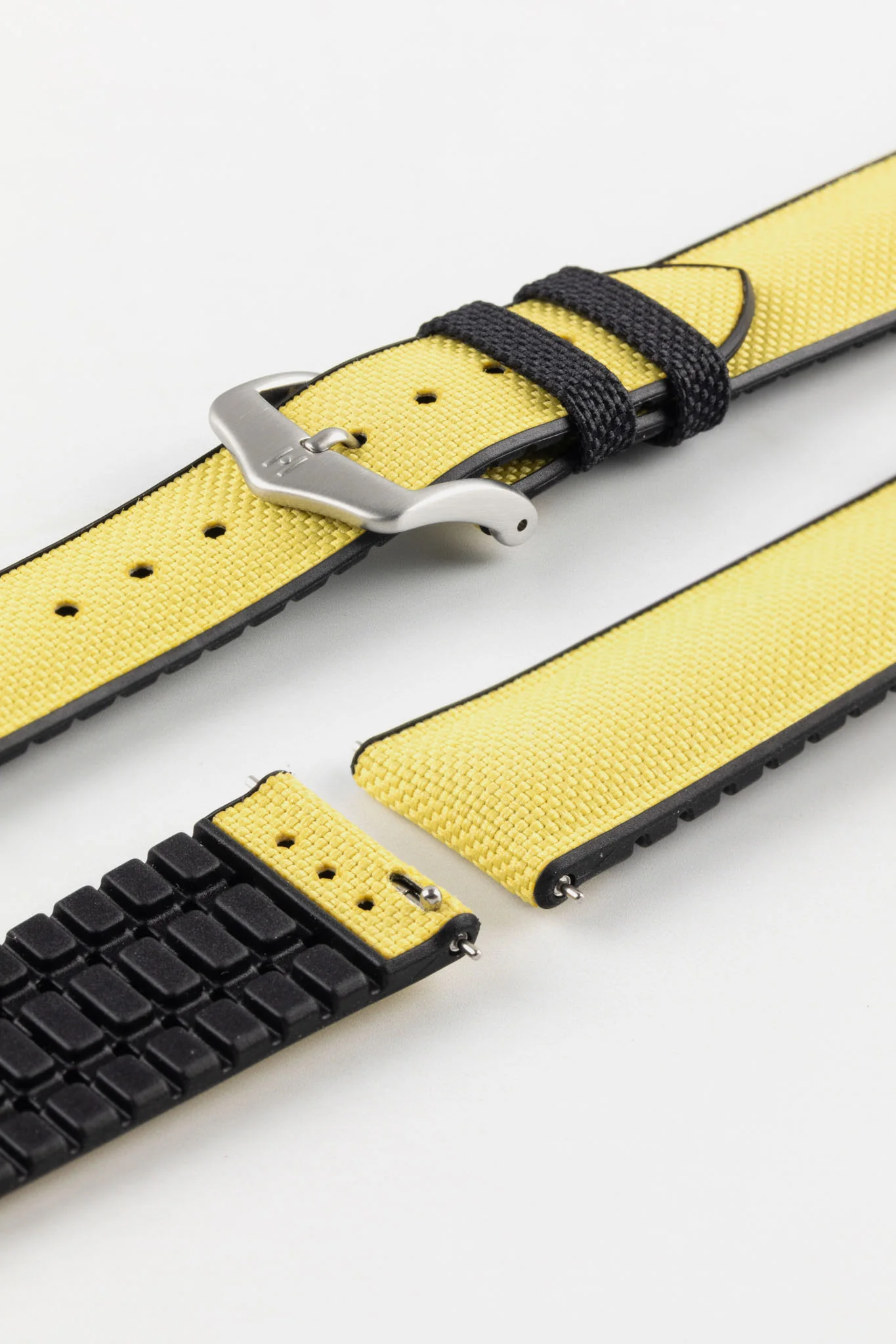 Hirsch ARNE Sailcloth Effect Performance Watch Strap - YELLOW - Image 11