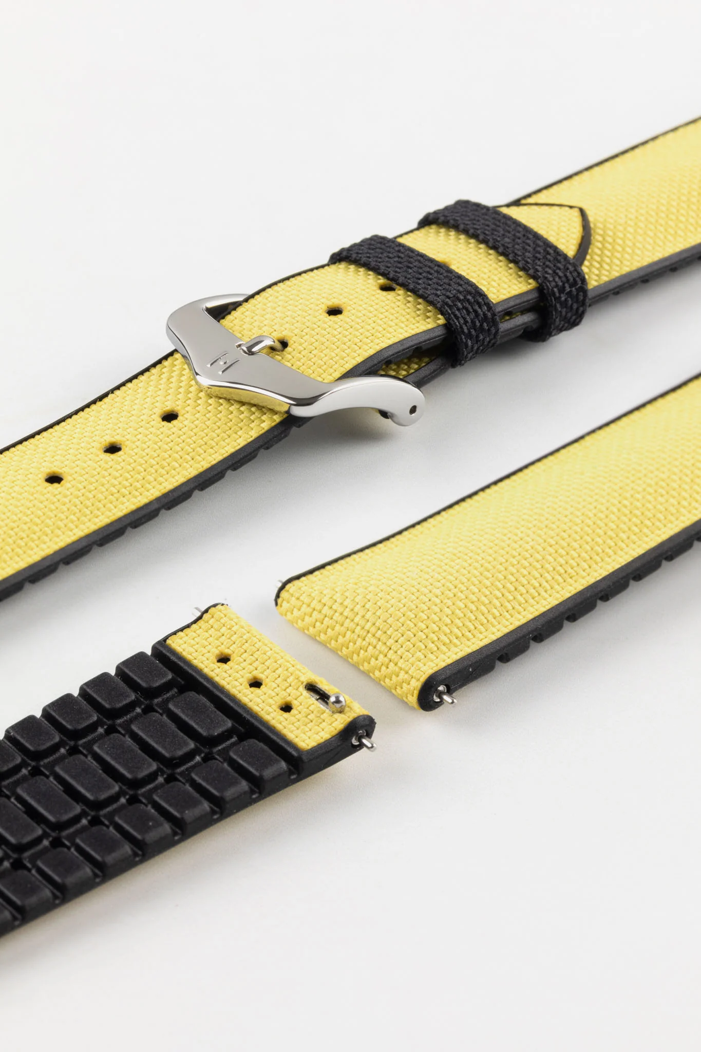 Hirsch ARNE Sailcloth Effect Performance Watch Strap - YELLOW - Image 12