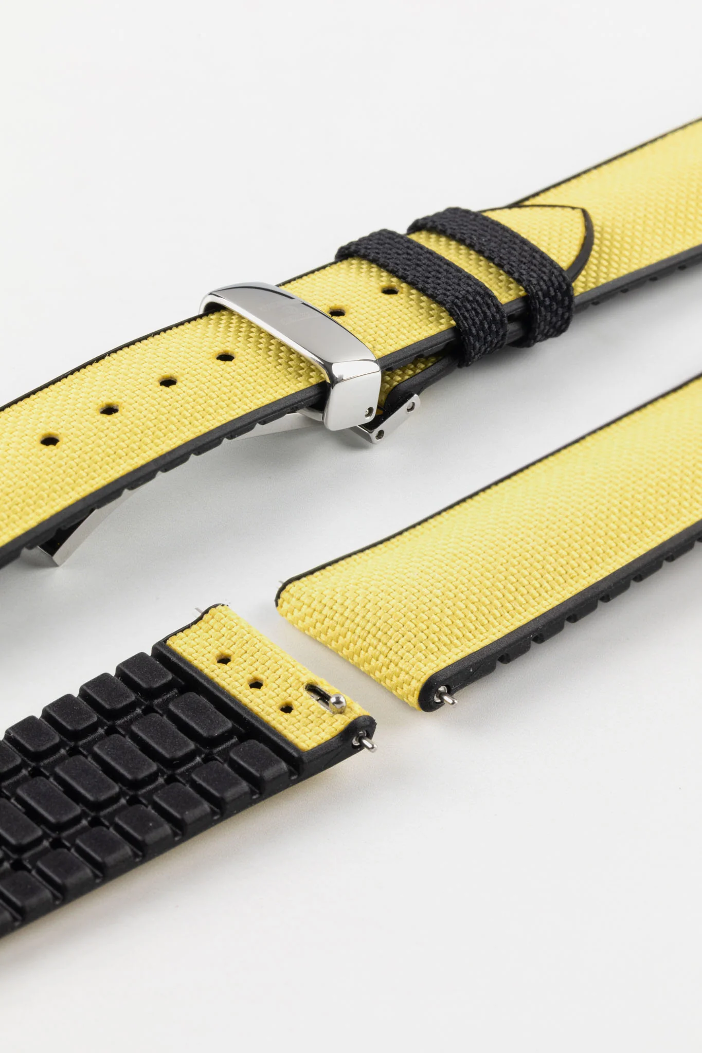 Hirsch ARNE Sailcloth Effect Performance Watch Strap - YELLOW - Image 13