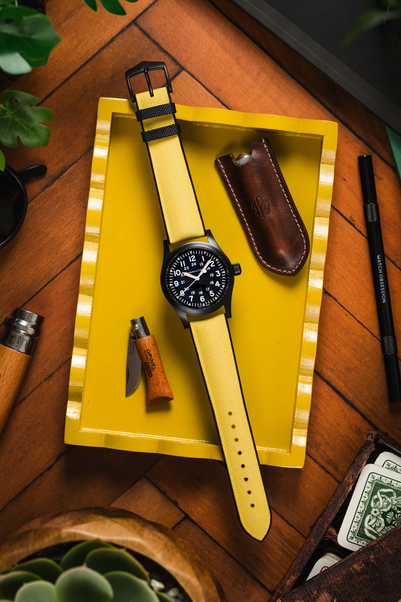 Hirsch ARNE Sailcloth Effect Performance Watch Strap - YELLOW - Image 14