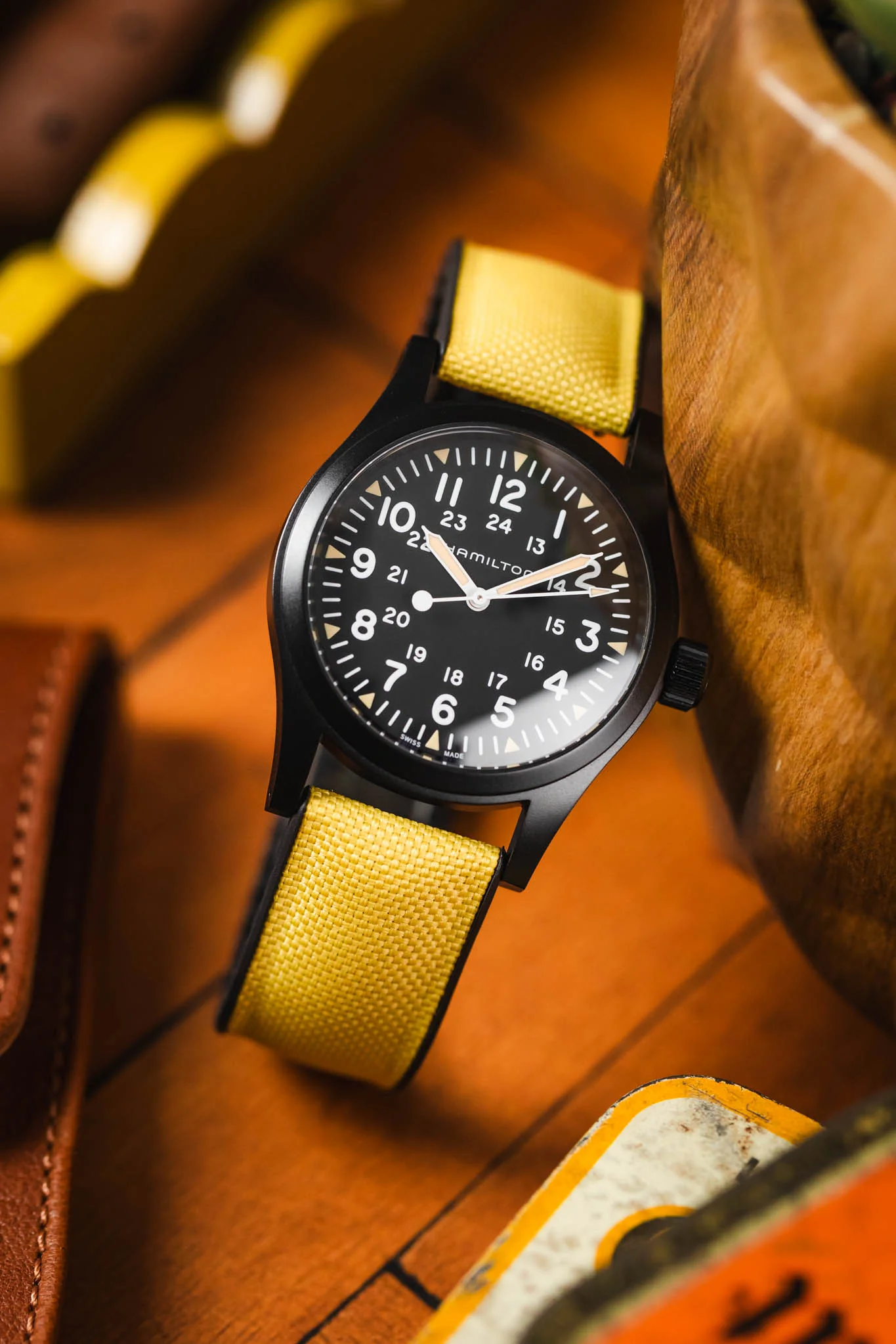 Hirsch ARNE Sailcloth Effect Performance Watch Strap - YELLOW - Image 4