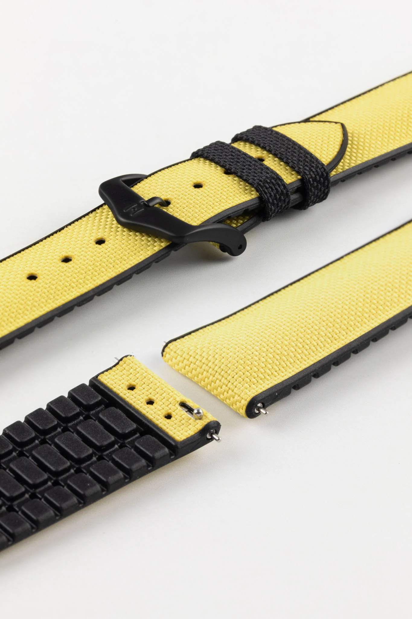 Hirsch ARNE Sailcloth Effect Performance Watch Strap - YELLOW - Image 7