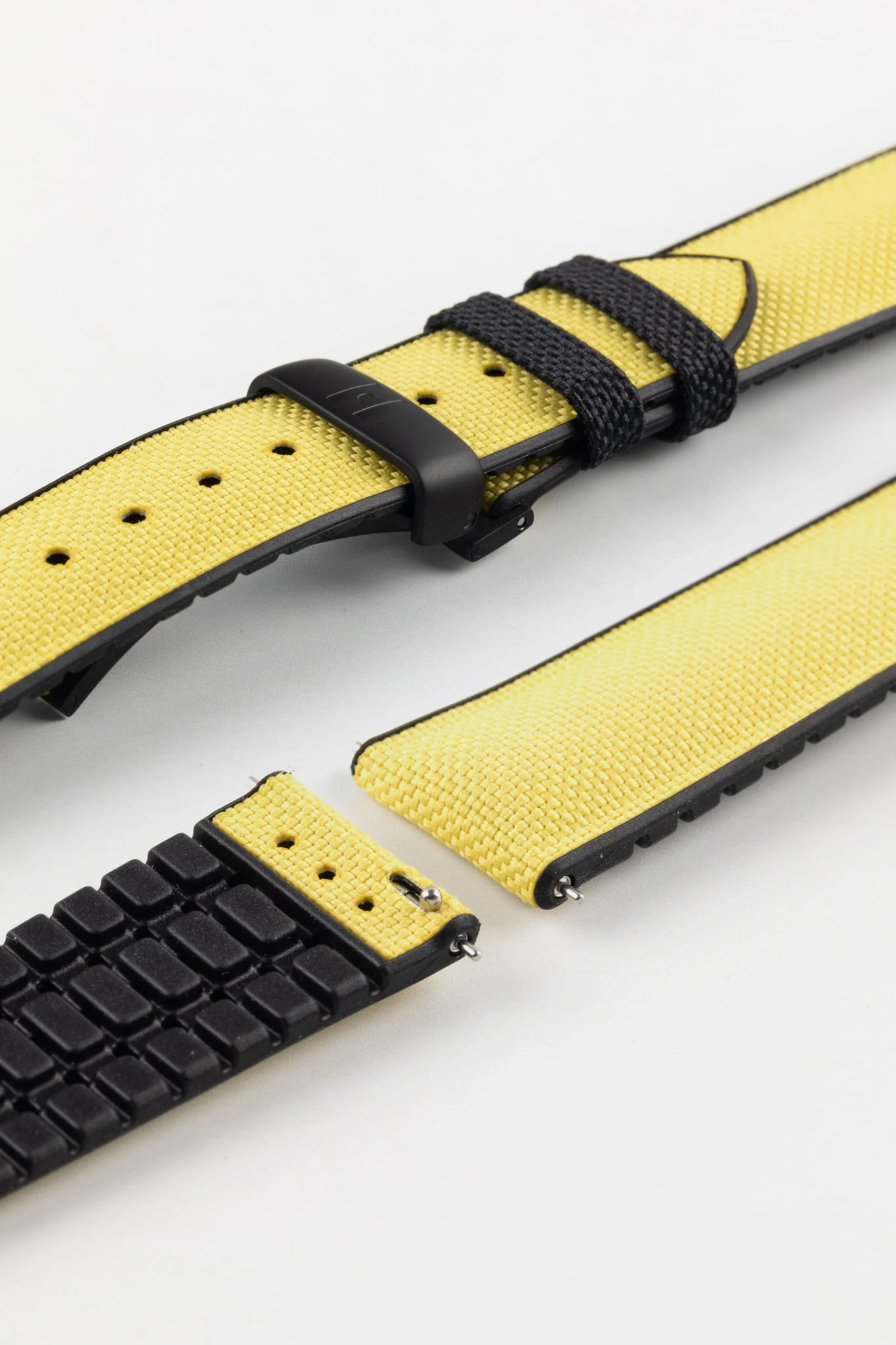 Hirsch ARNE Sailcloth Effect Performance Watch Strap - YELLOW - Image 8