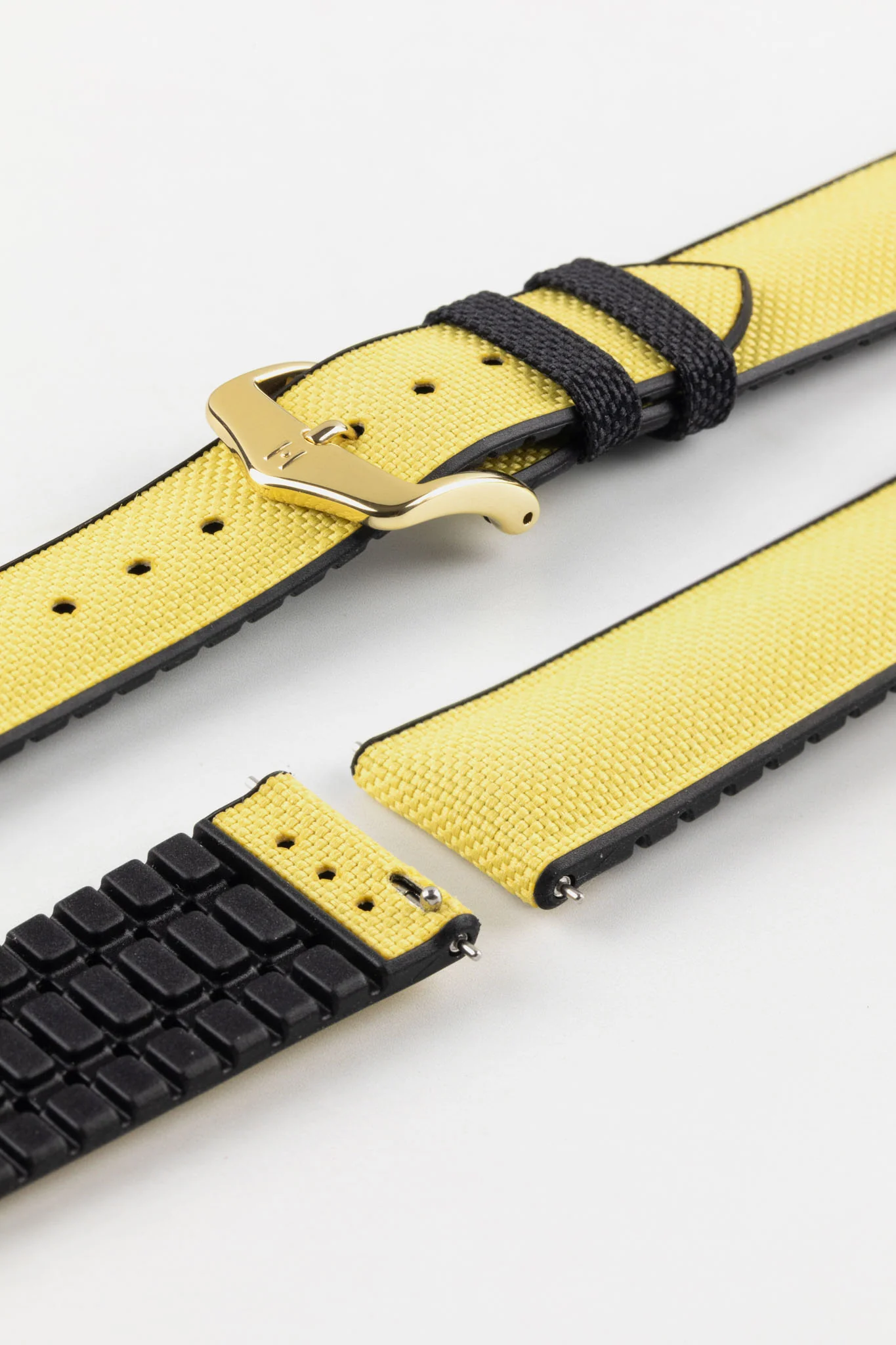 Hirsch ARNE Sailcloth Effect Performance Watch Strap - YELLOW - Image 9