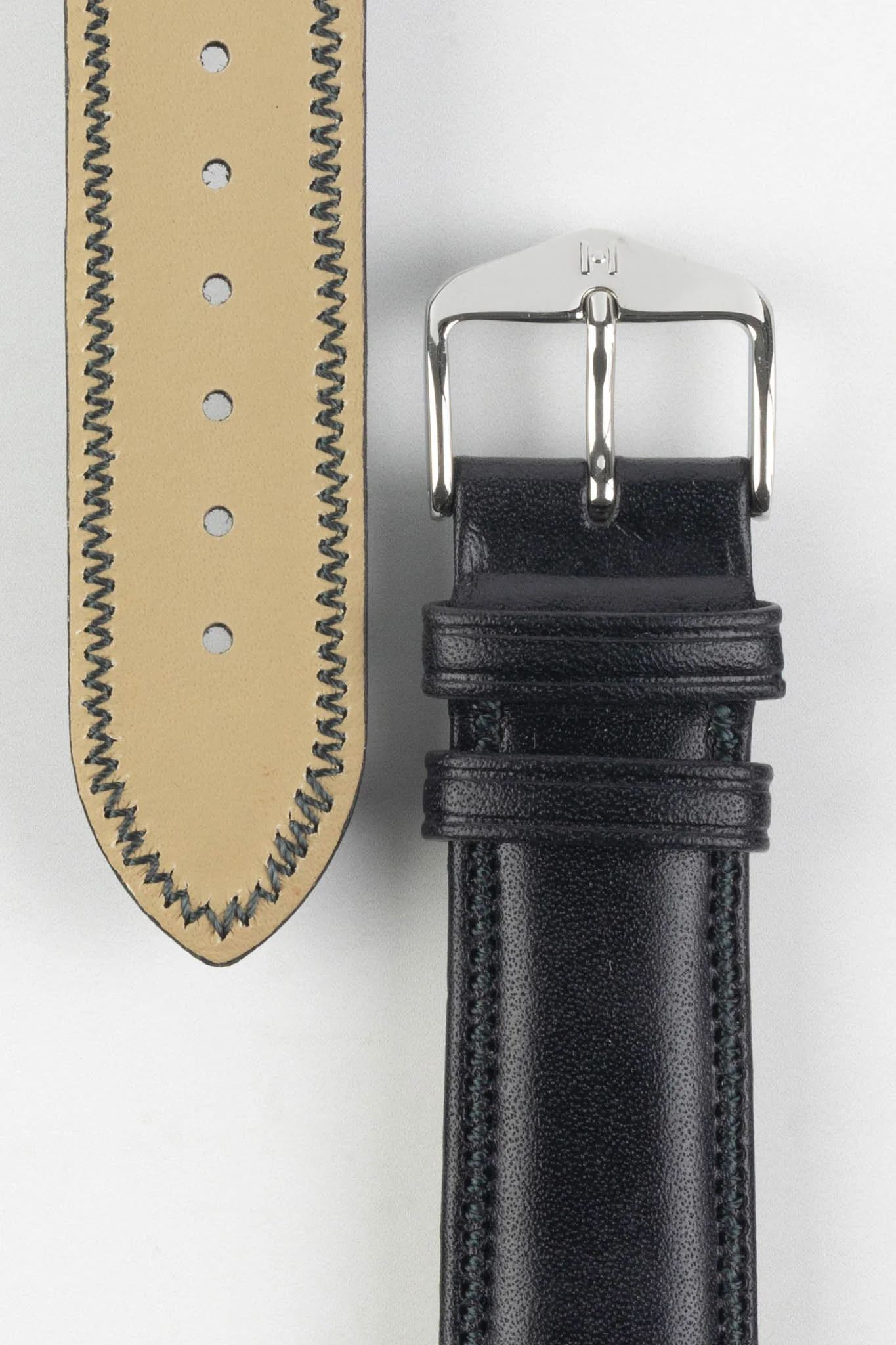 Hirsch ASCOT English Leather Watch Strap in BLACK - Image 3