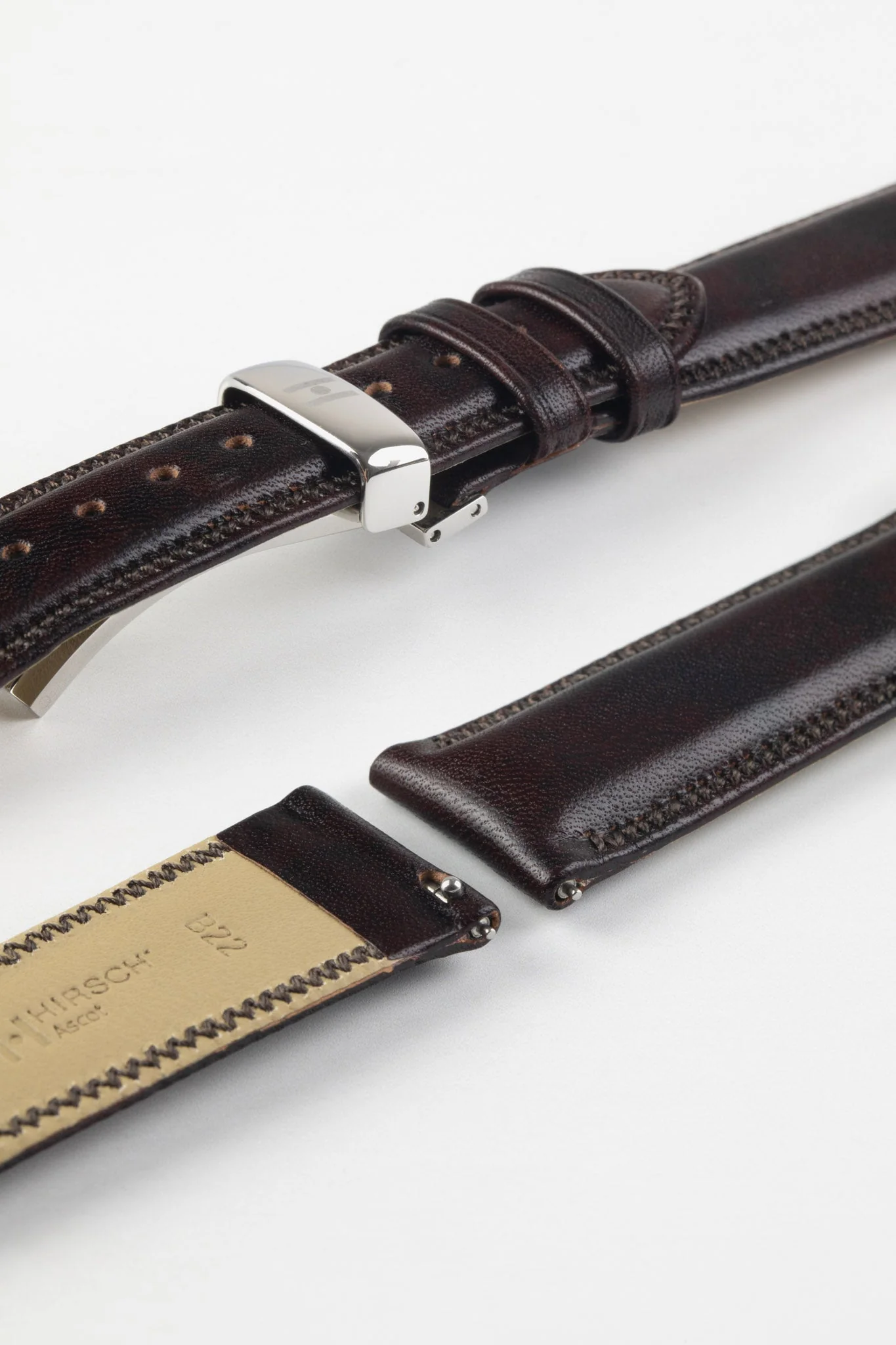 Hirsch ASCOT English Leather Watch Strap in BROWN - Image 10