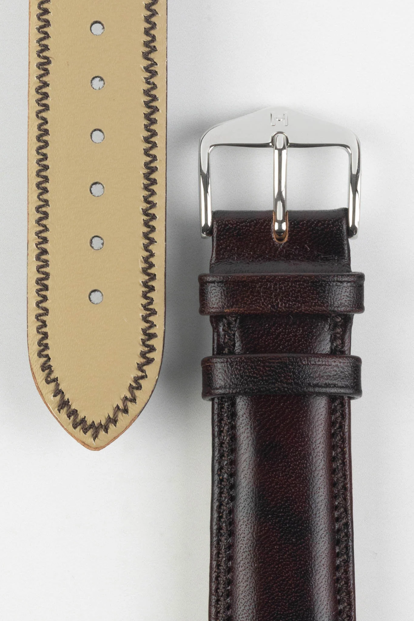 Hirsch ASCOT English Leather Watch Strap in BROWN - Image 3