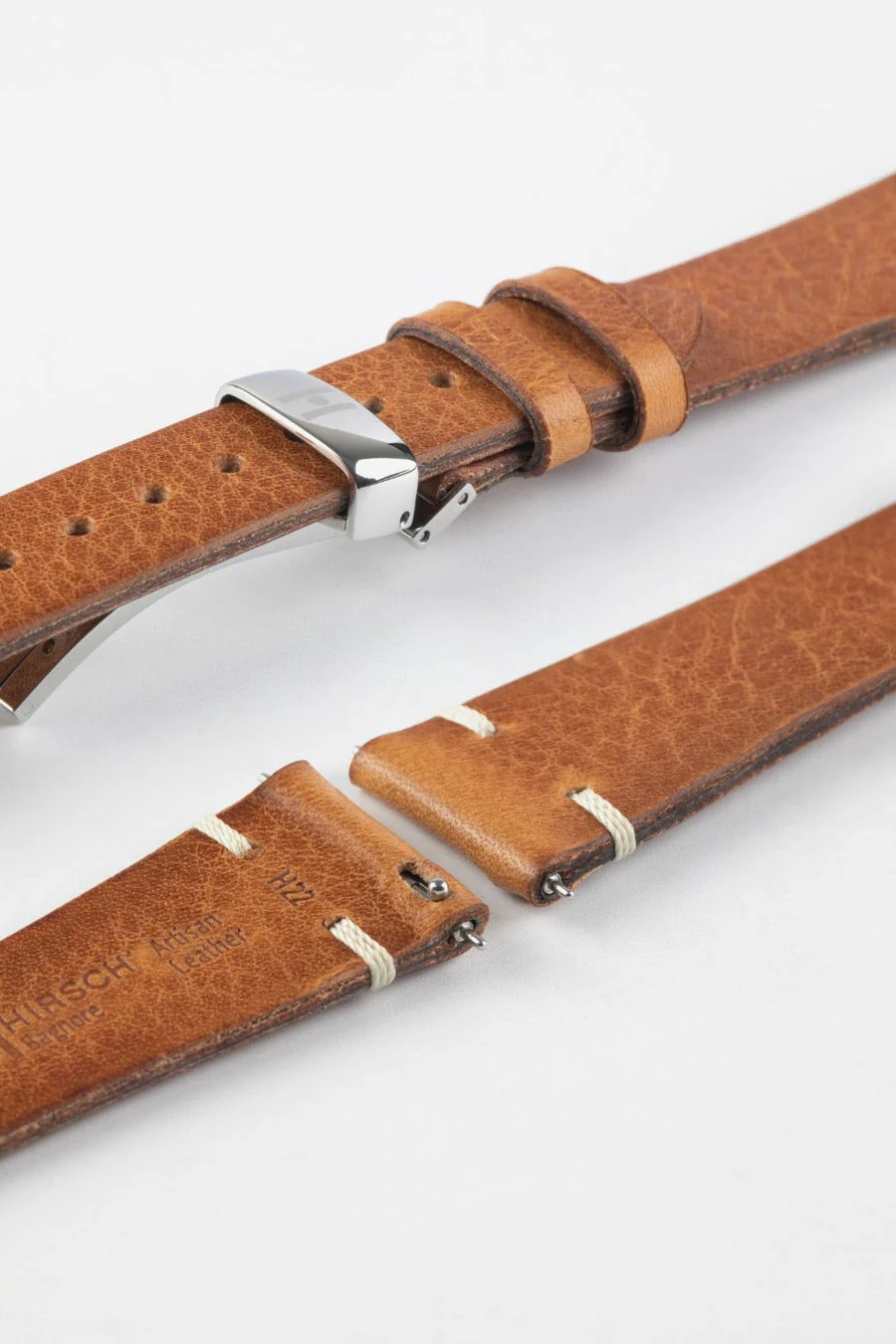 Hirsch BAGNORE Vintage Calf Leather Quick-Release Watch Strap - GOLD BROWN - Image 10