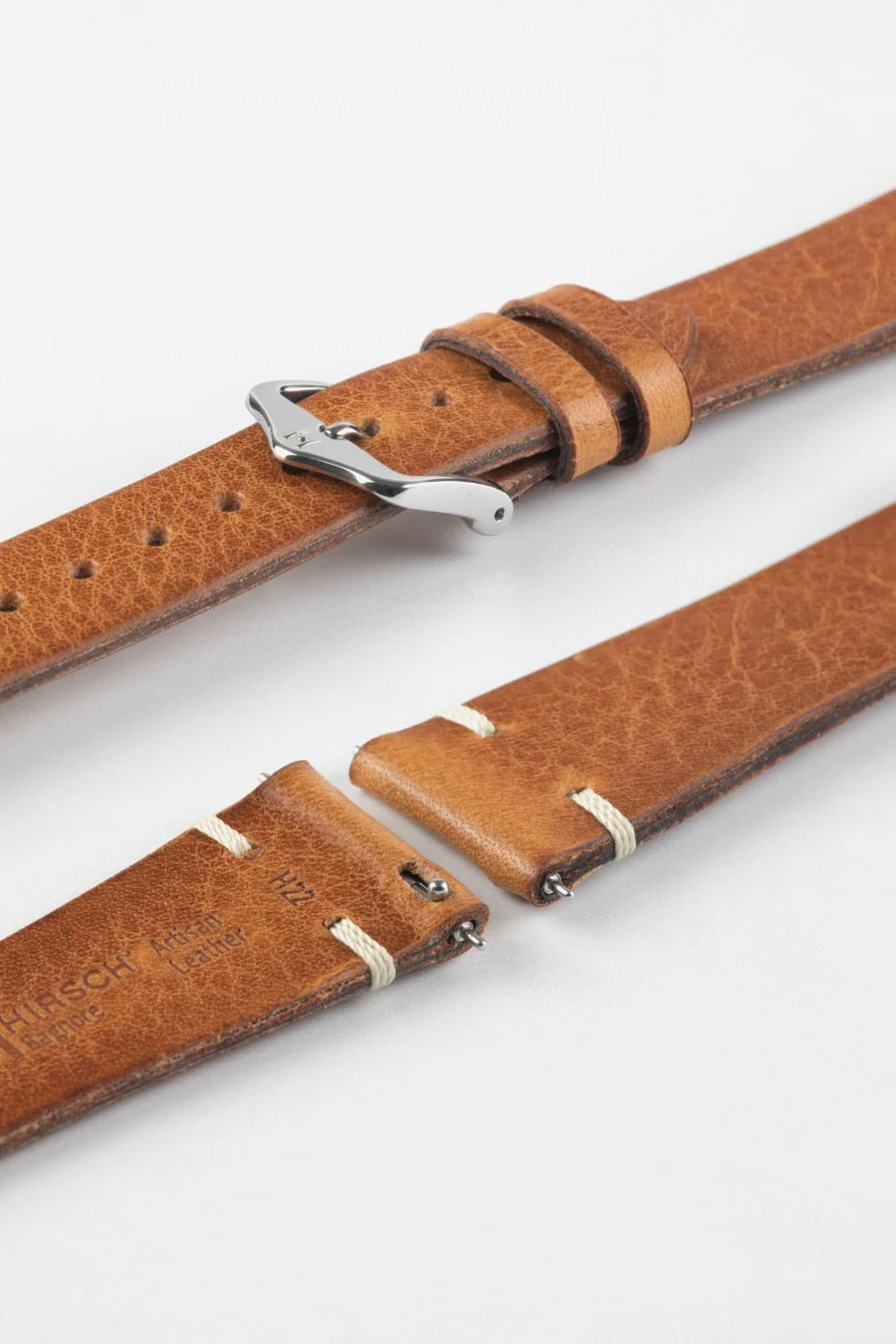 Hirsch BAGNORE Vintage Calf Leather Quick-Release Watch Strap - GOLD BROWN - Image 7