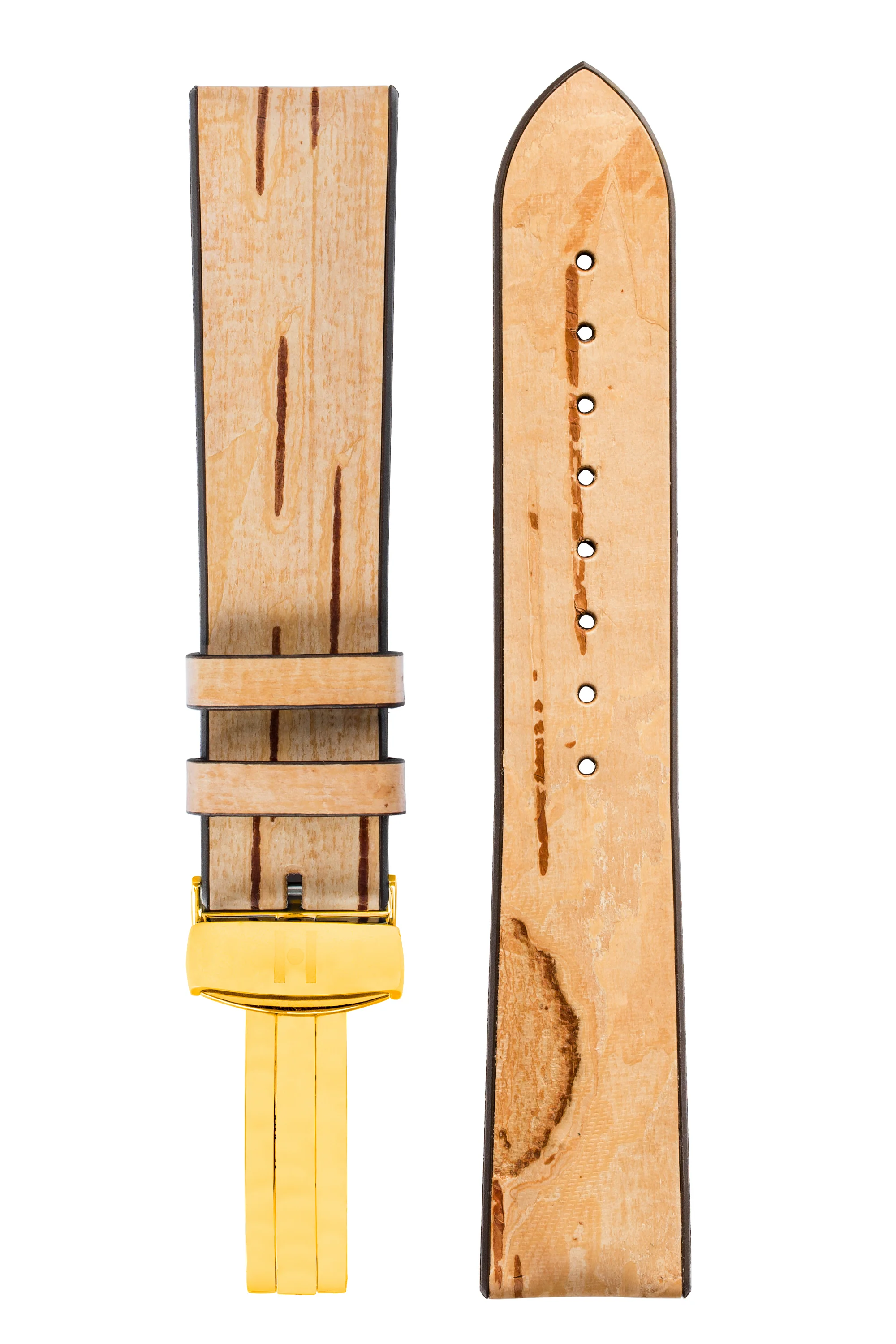 Hirsch BIRCH Tree Bark Deployment Watch Strap in BEIGE - Image 8