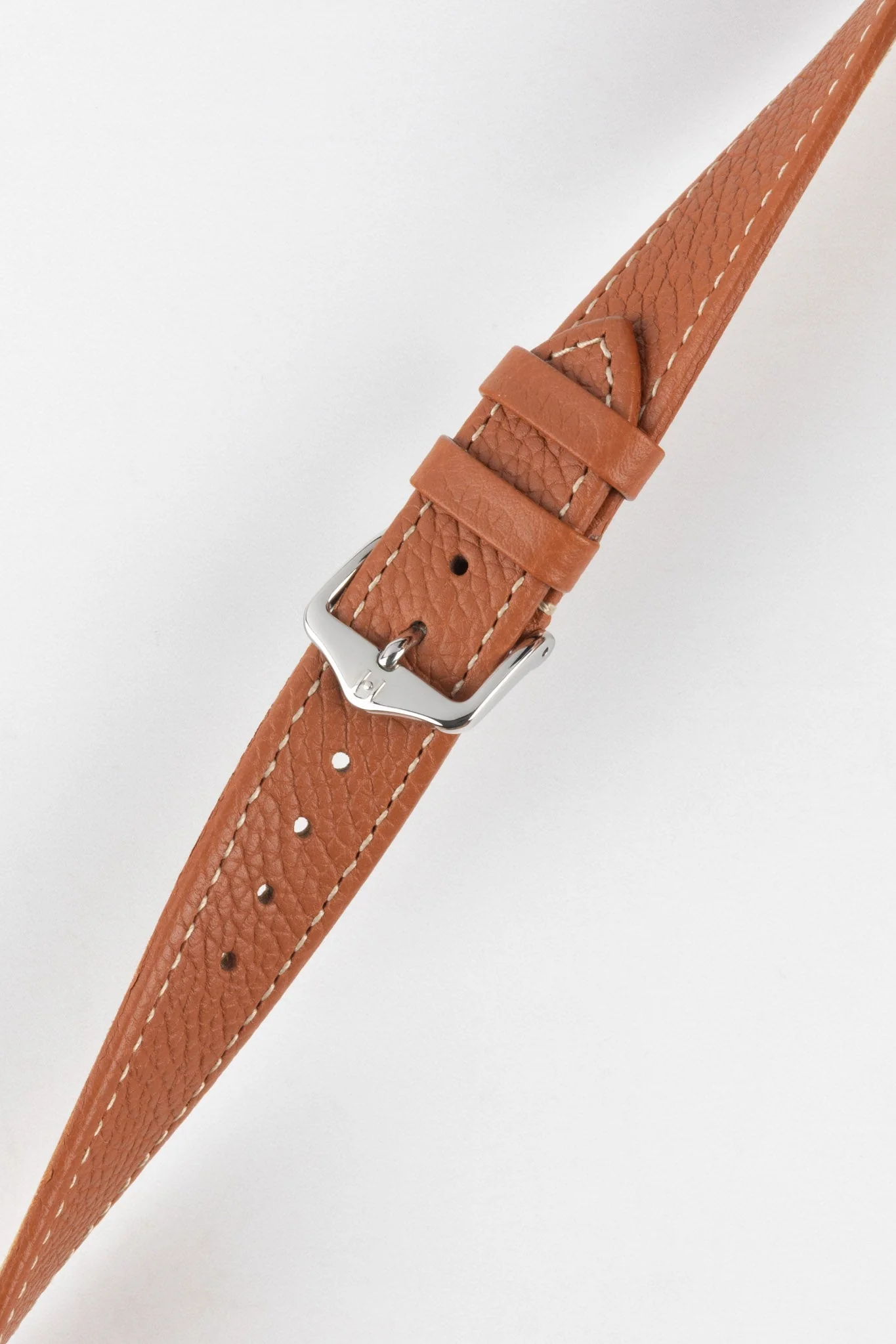 Hirsch BOLOGNA Quick-Release French-Style Textured Leather Watch Strap in GOLD BROWN - Image 5