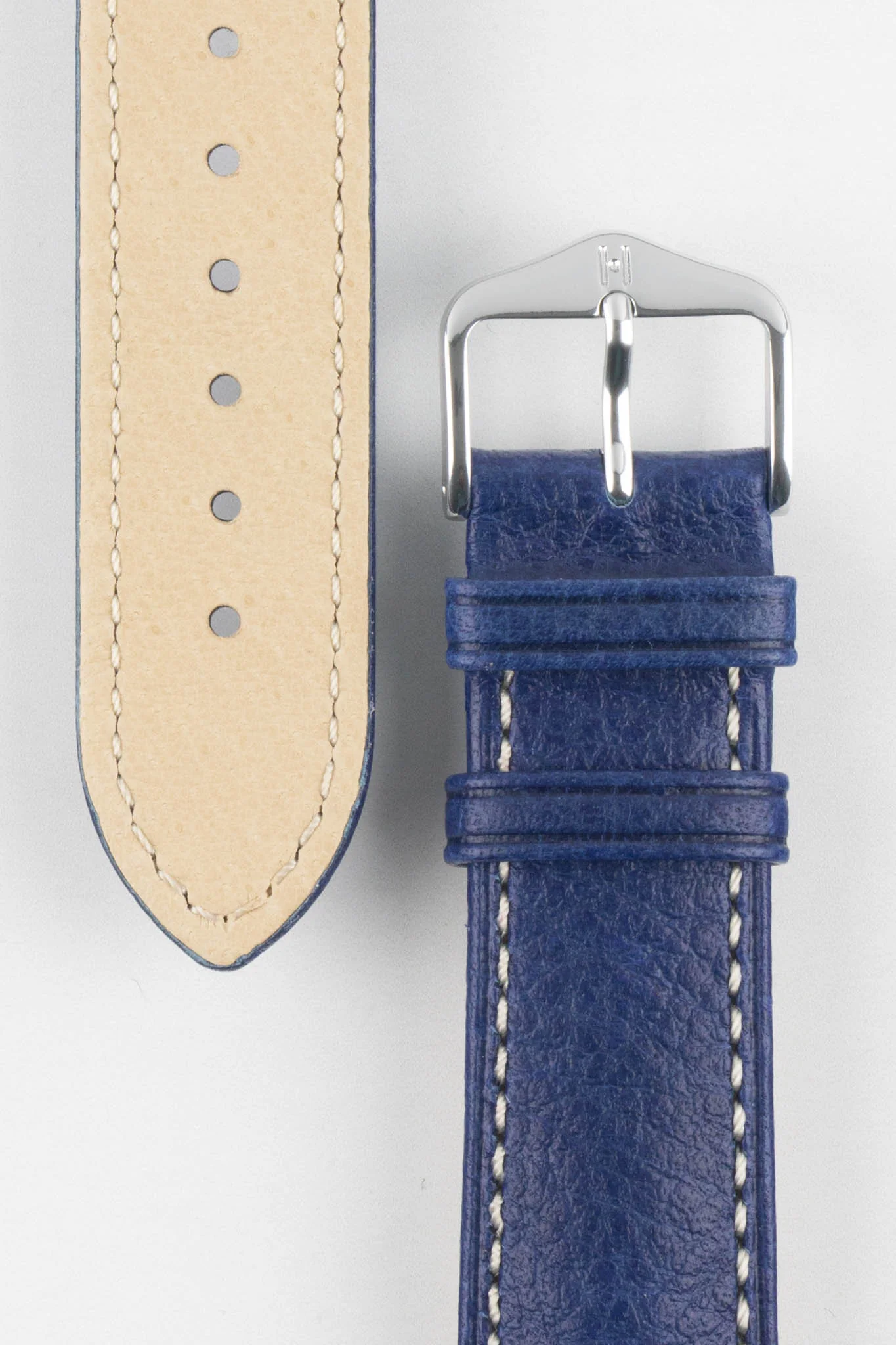 Hirsch BOSTON Buffalo Watch Strap in BLUE - Image 3
