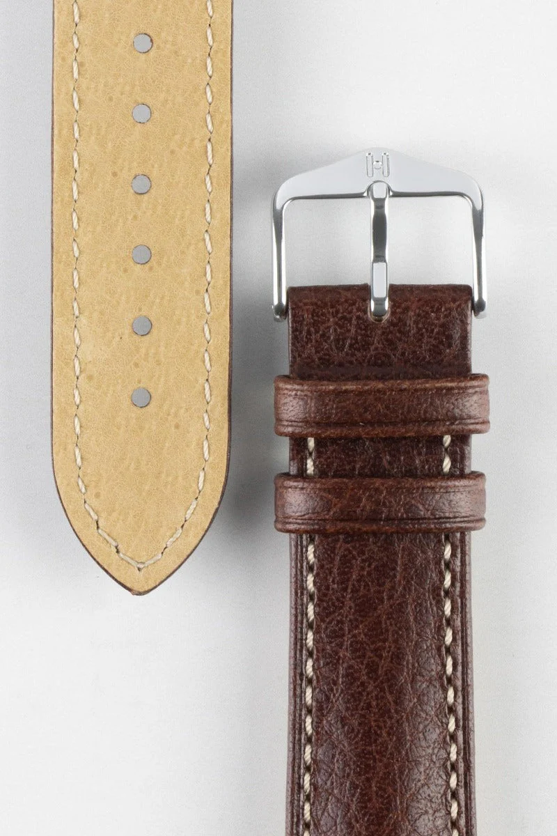 Hirsch BOSTON Buffalo Watch Strap in BROWN - Image 3