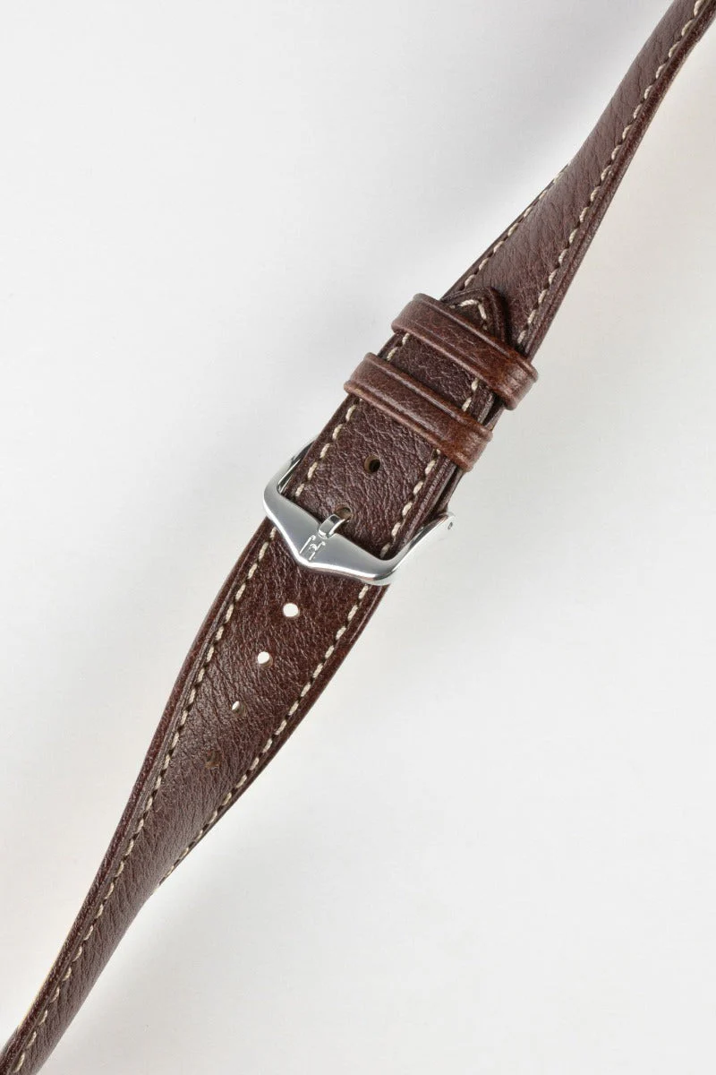 Hirsch BOSTON Buffalo Watch Strap in BROWN - Image 5
