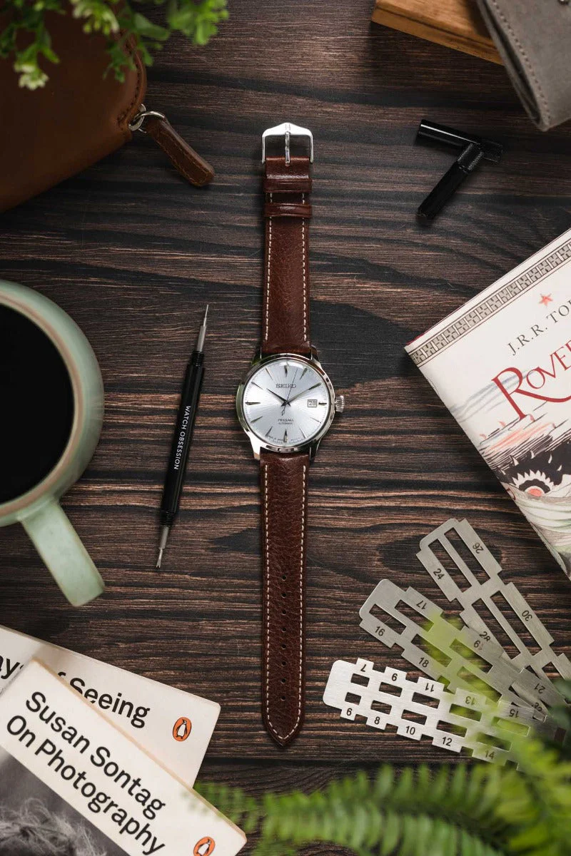 Hirsch BOSTON Buffalo Watch Strap in BROWN - Image 6