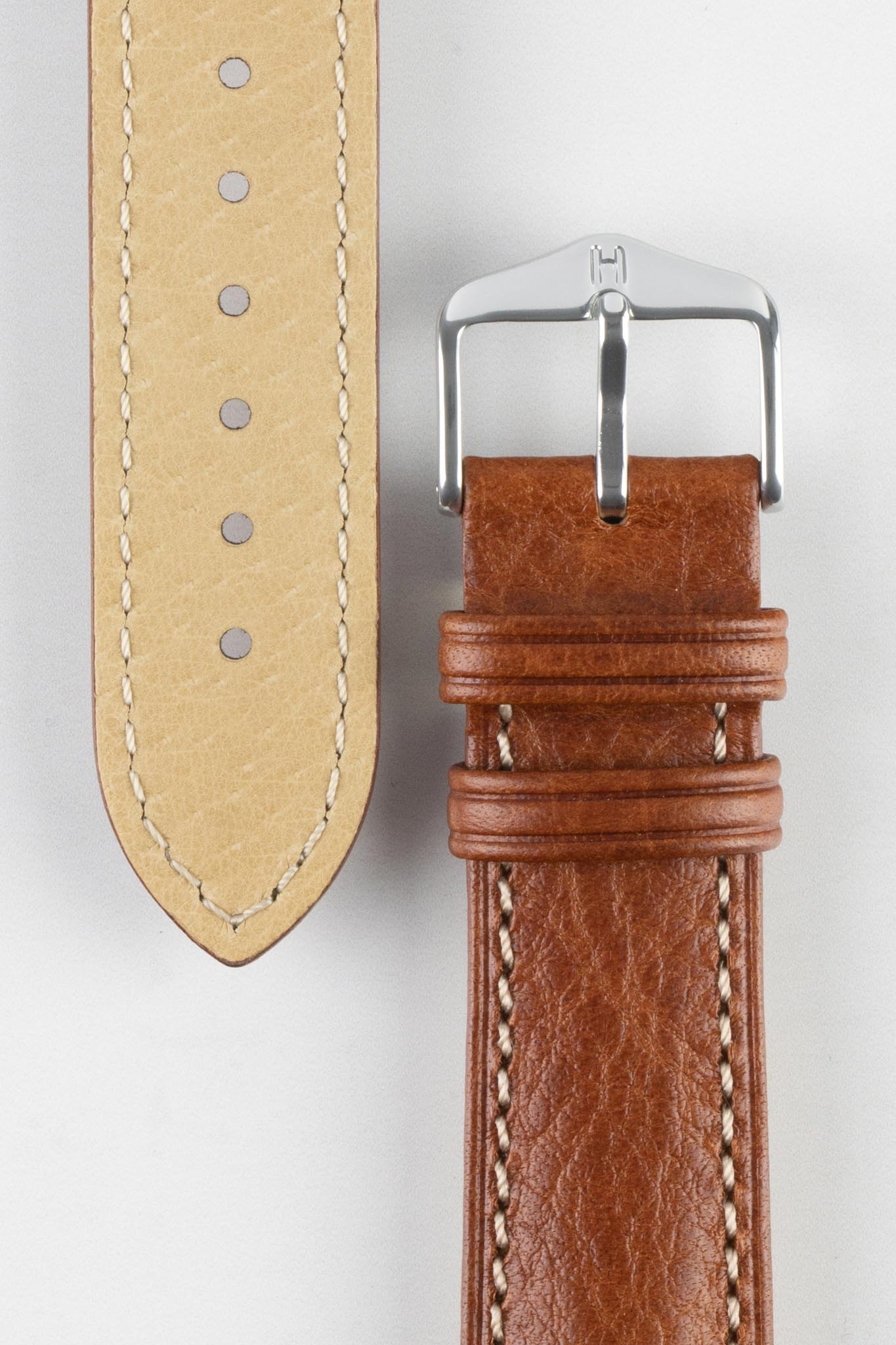 Hirsch BOSTON Buffalo Watch Strap in GOLD BROWN - Image 3