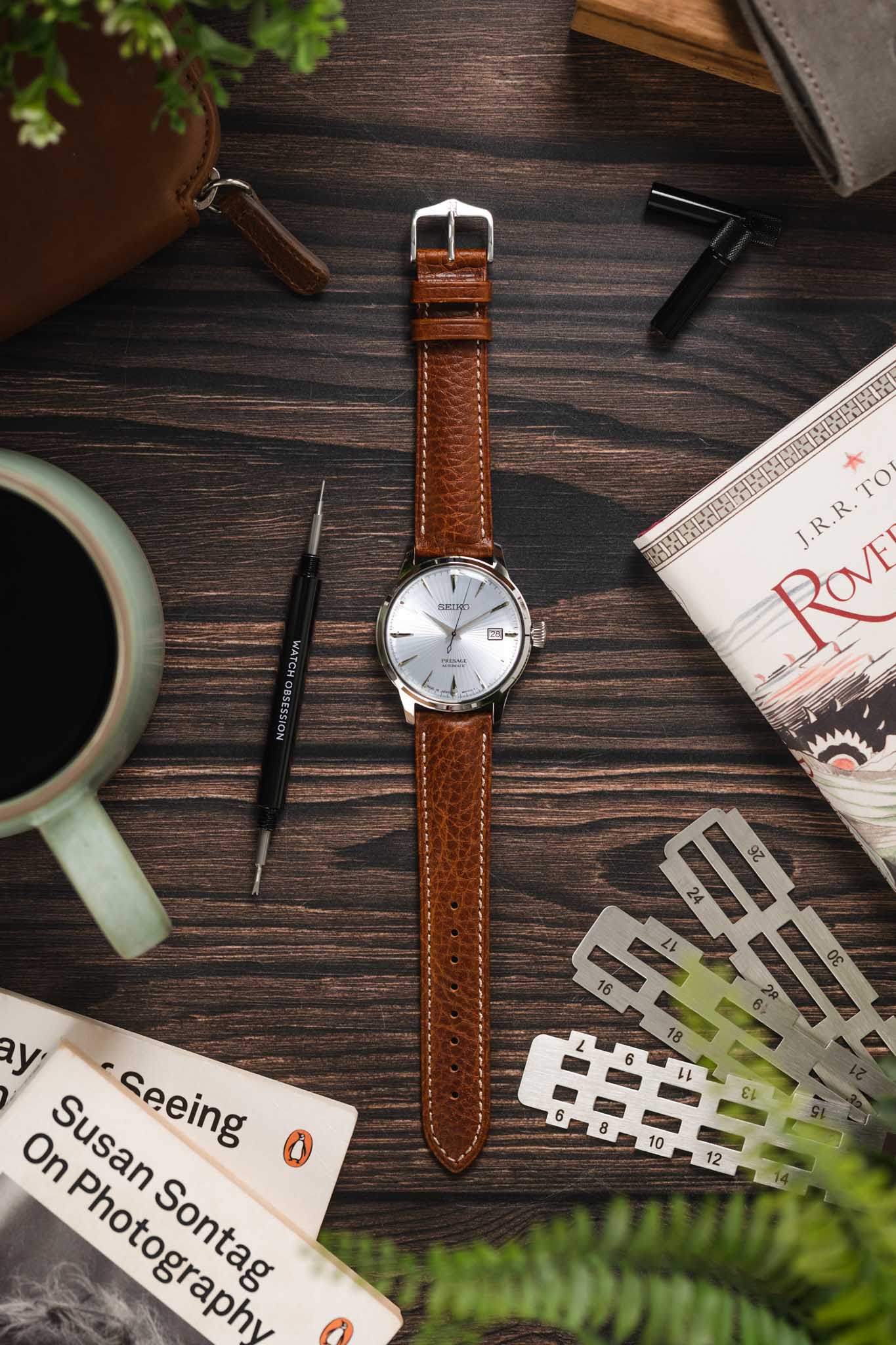 Hirsch BOSTON Buffalo Watch Strap in GOLD BROWN - Image 6