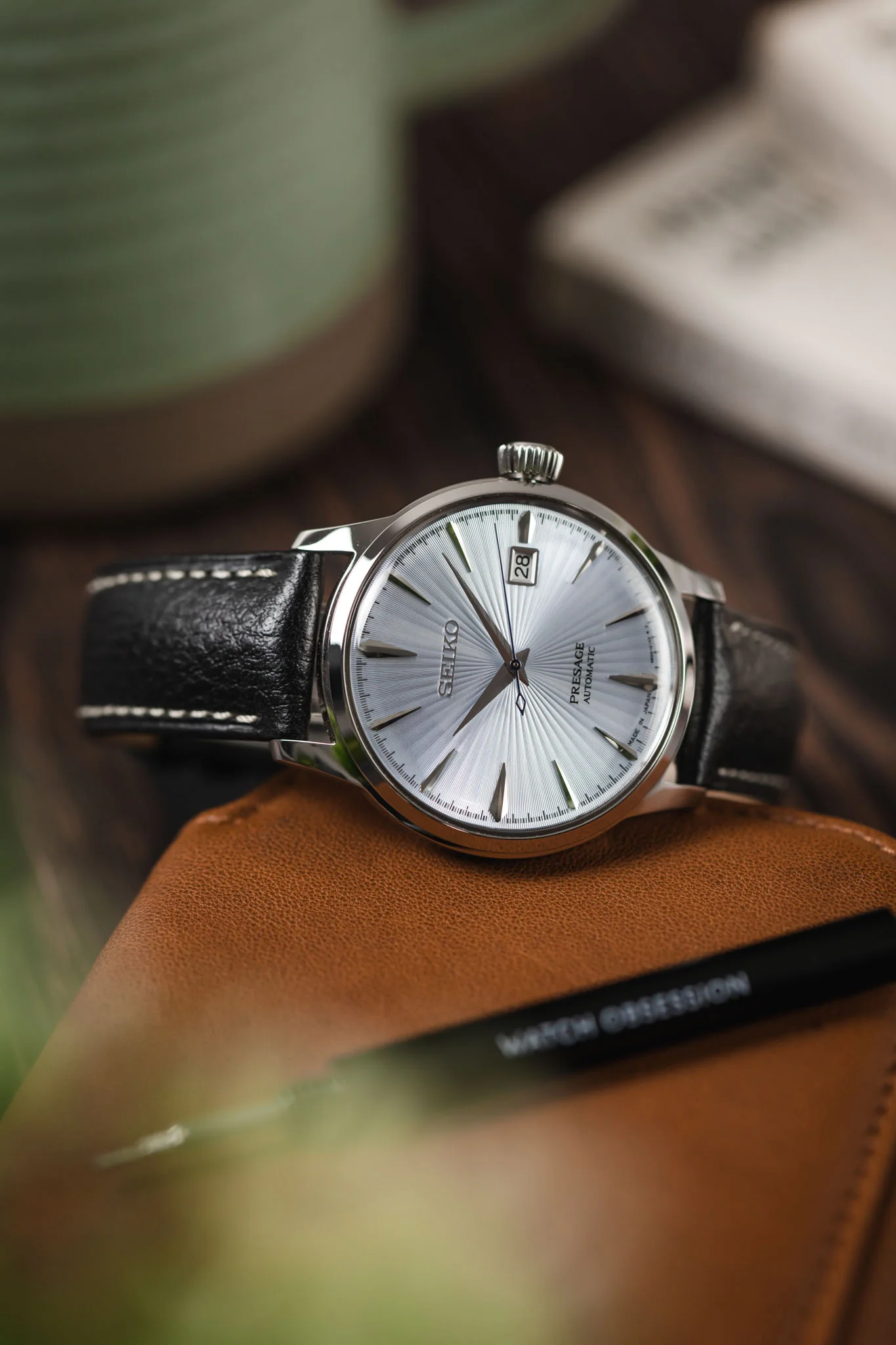 Hirsch BOSTON NQR Buffalo Calfskin Leather Watch Strap in BLACK - Image 4