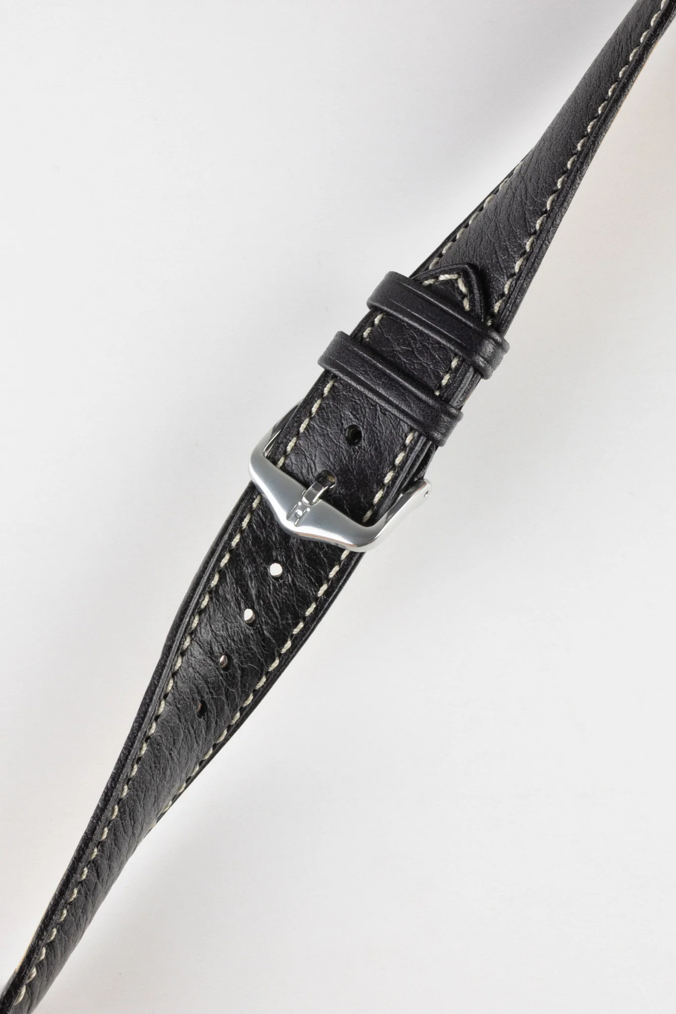 Hirsch BOSTON NQR Buffalo Calfskin Leather Watch Strap in BLACK - Image 5