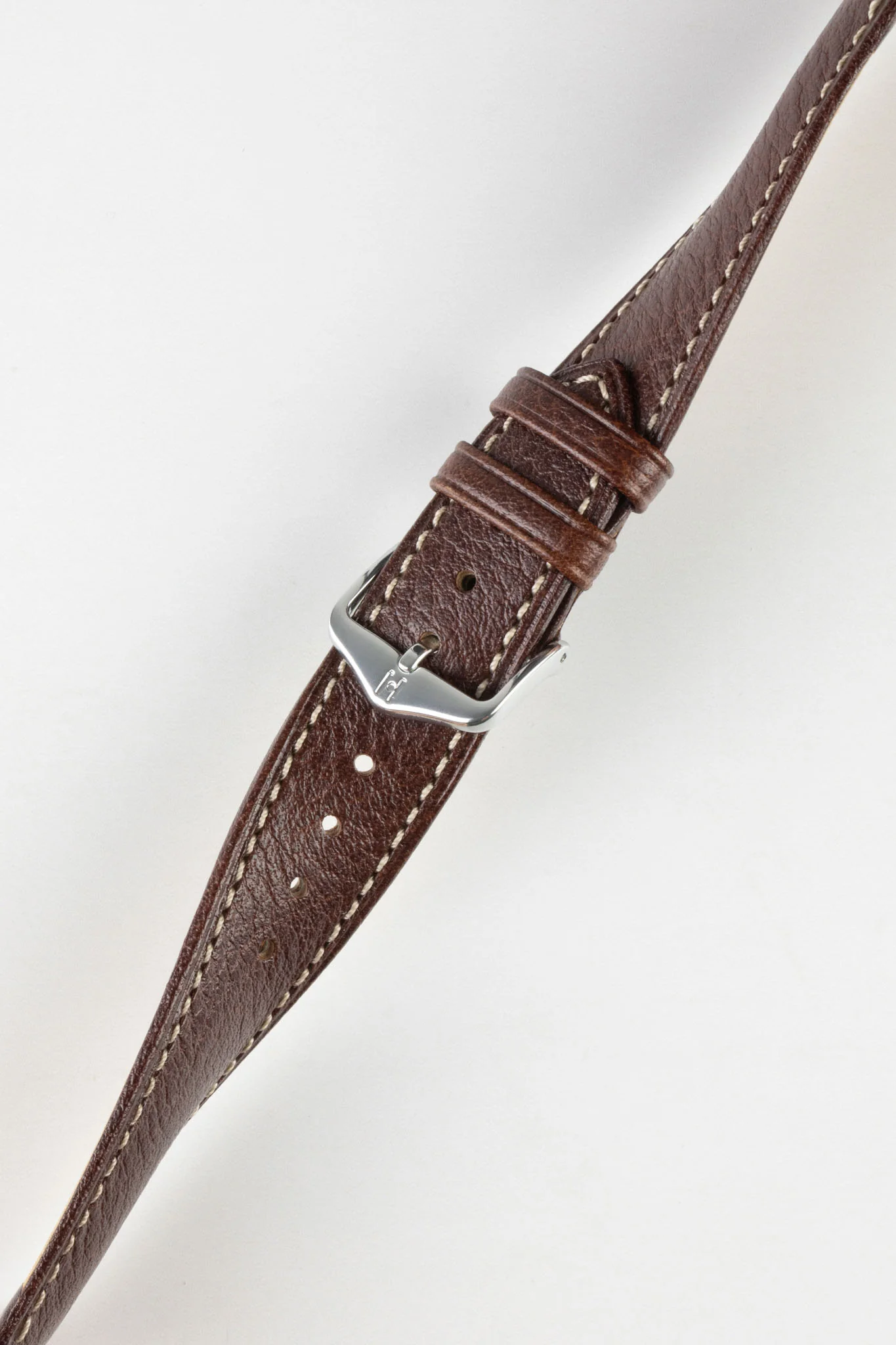 Hirsch BOSTON NQR Buffalo Calfskin Leather Watch Strap in BROWN - Image 5