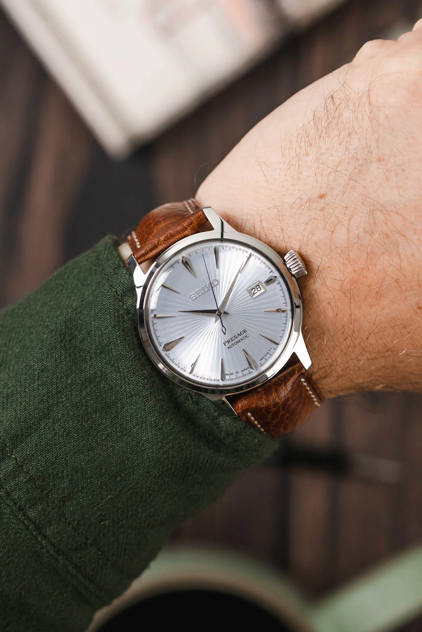 Hirsch BOSTON NQR Buffalo Calfskin Leather Watch Strap in GOLD BROWN - Image 2