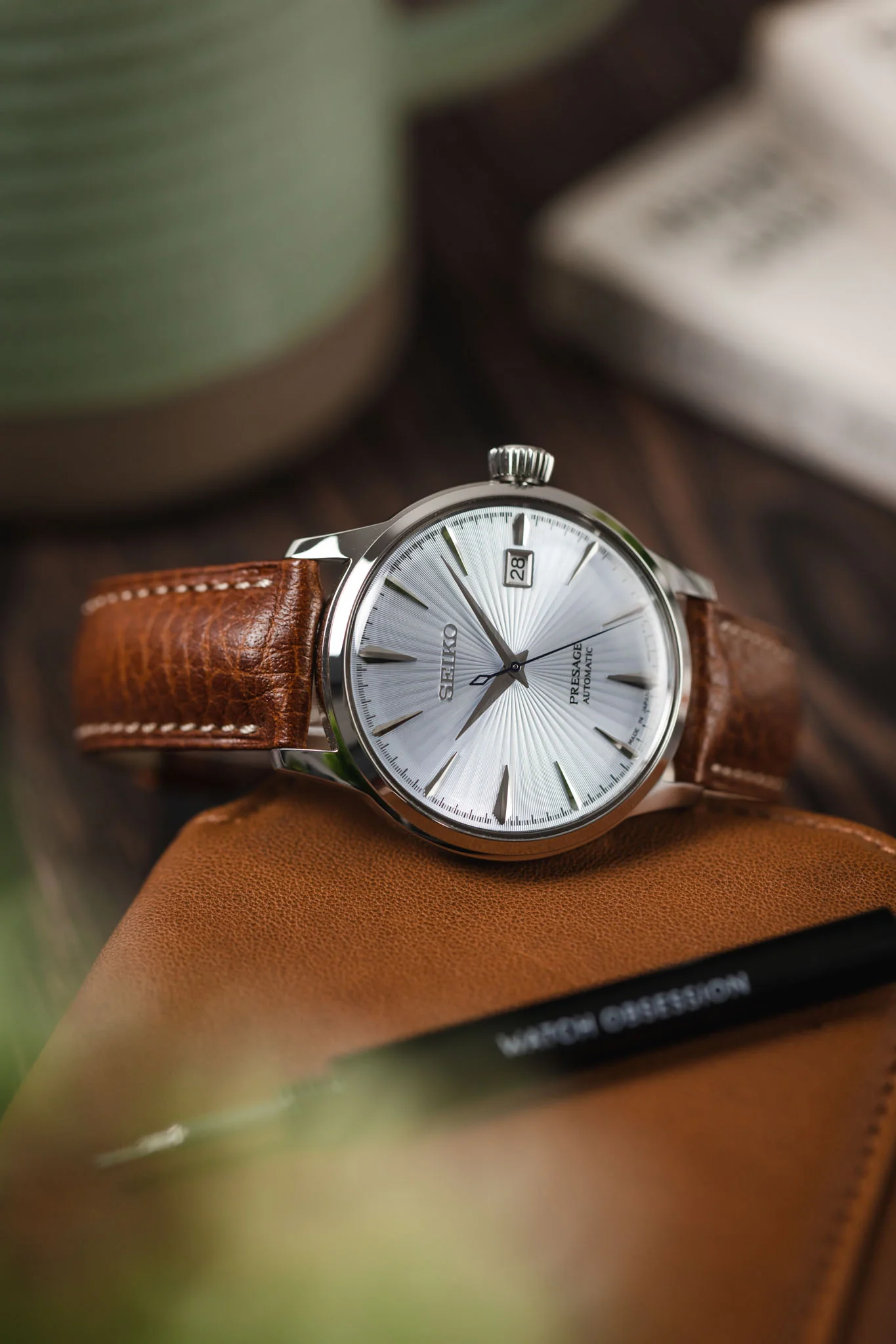 Hirsch BOSTON NQR Buffalo Calfskin Leather Watch Strap in GOLD BROWN - Image 4