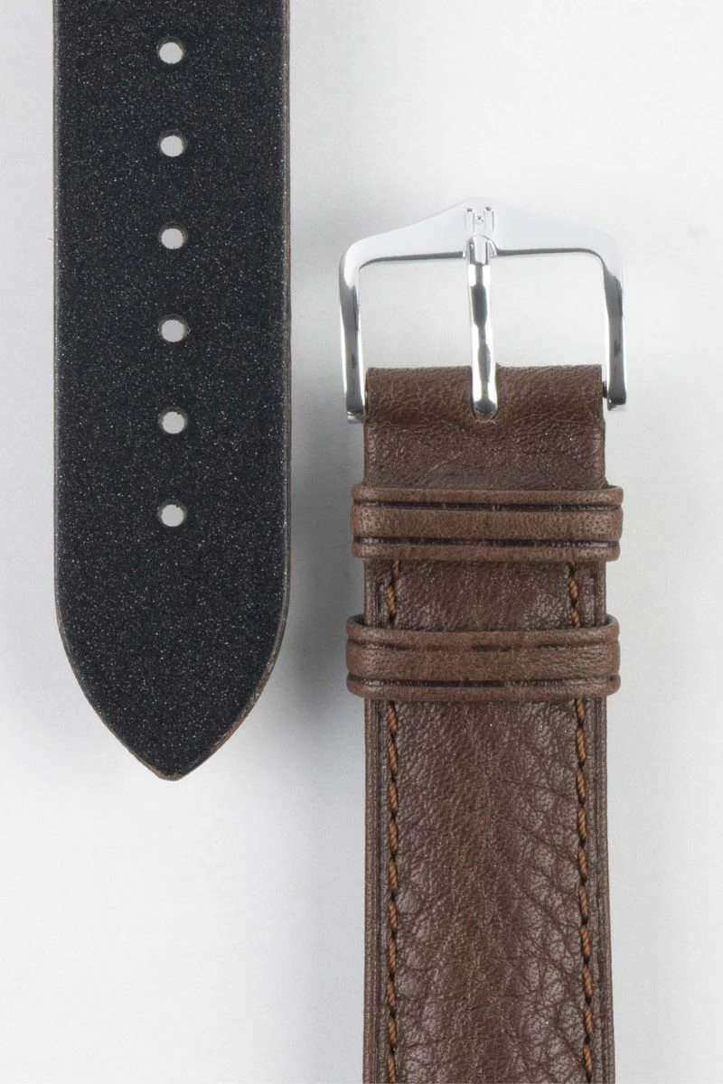 Hirsch CAMELGRAIN No Allergy Leather Watch Strap in BROWN - Image 3