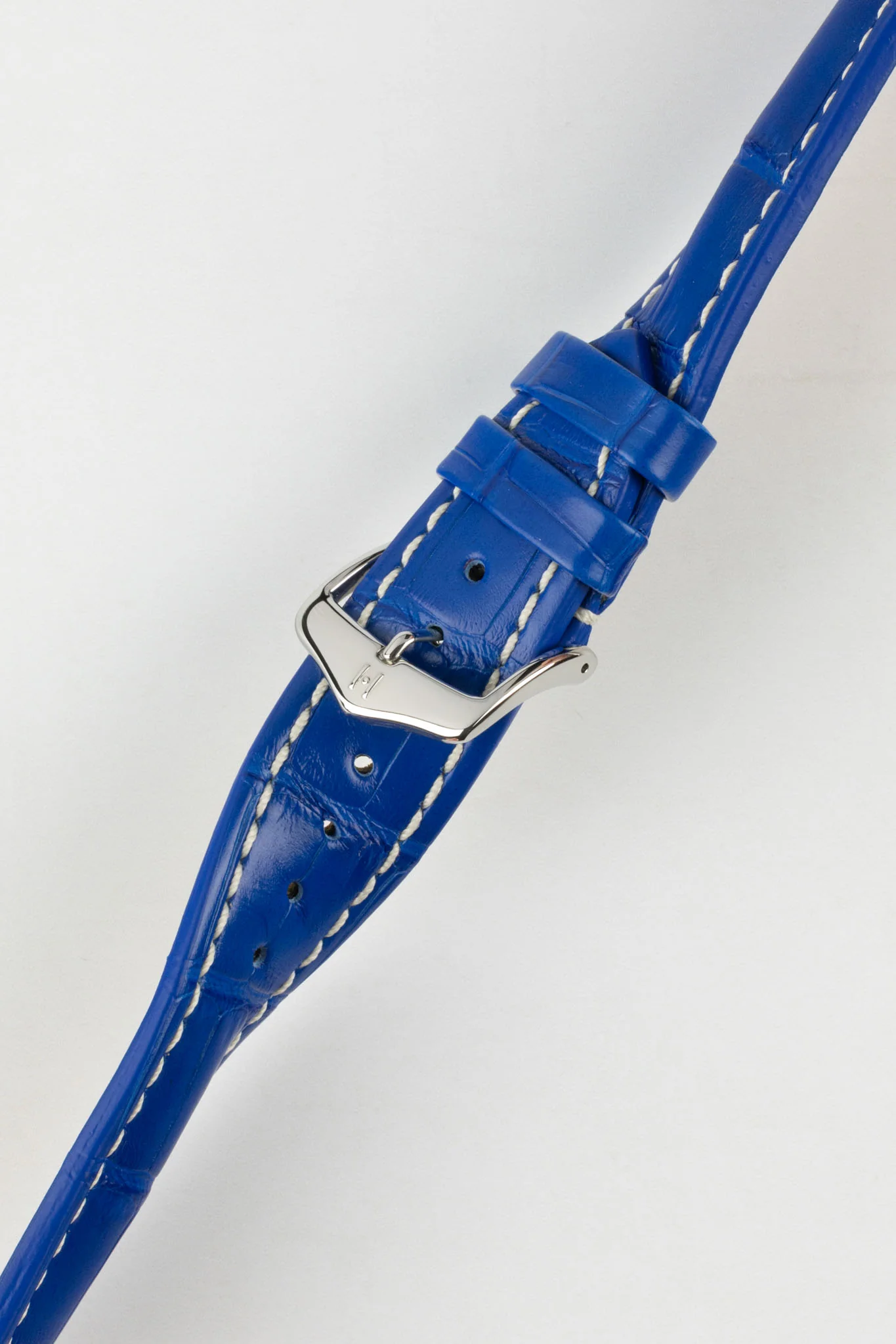 Hirsch CAPITANO Padded Alligator Leather Water-Resistant Watch Strap in ROYAL BLUE - Image 5