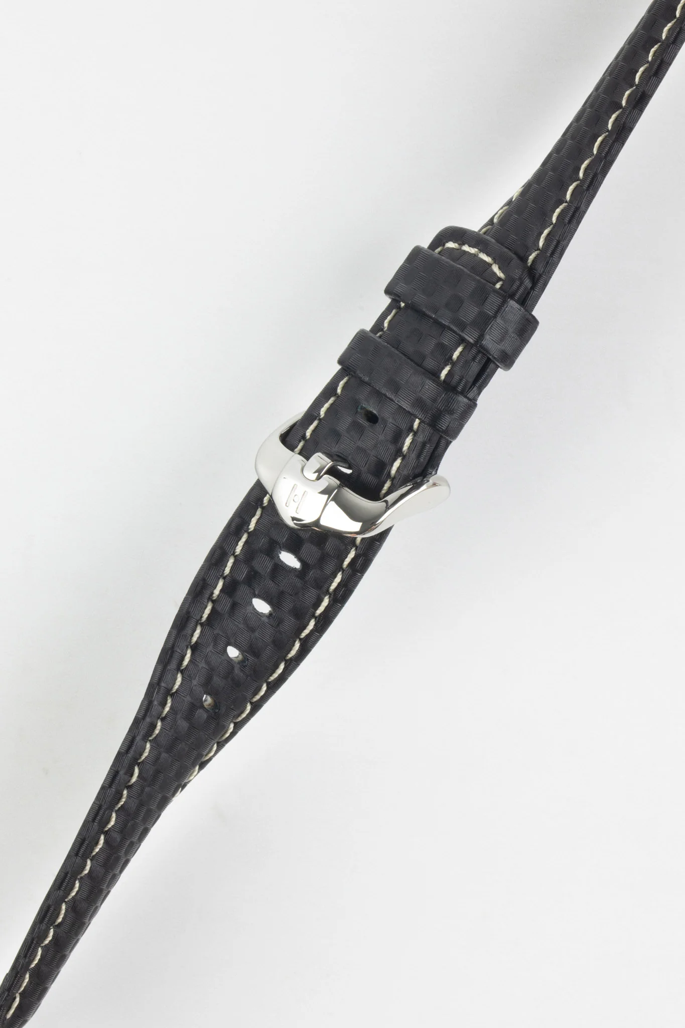 Hirsch CARBON Black Embossed Water-Resistant Leather Watch Strap - Image 5