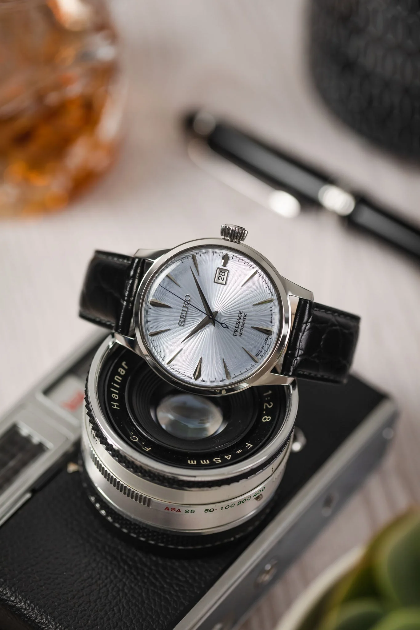 Hirsch CROCOGRAIN NQR Crocodile Embossed Leather Watch Strap in BLACK - Image 4