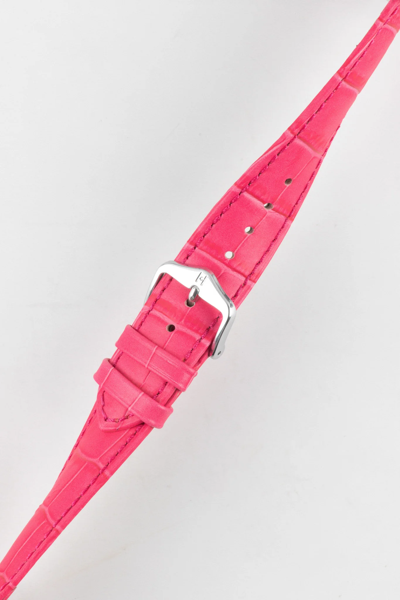 Hirsch DUKE Alligator Embossed Leather Watch Strap in HOT PINK - Image 5