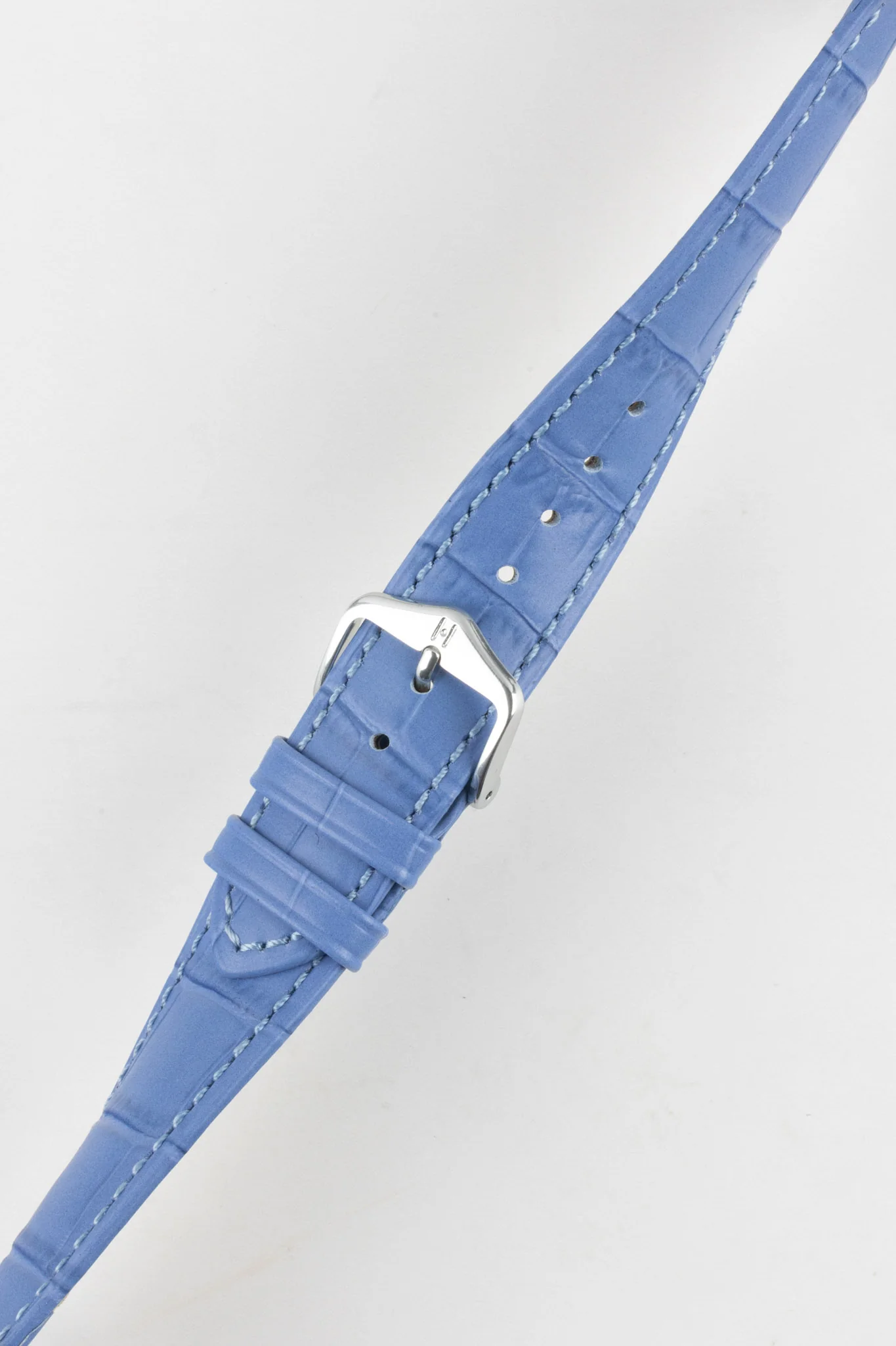 Hirsch DUKE Alligator Embossed Leather Watch Strap in LIGHT BLUE - Image 5