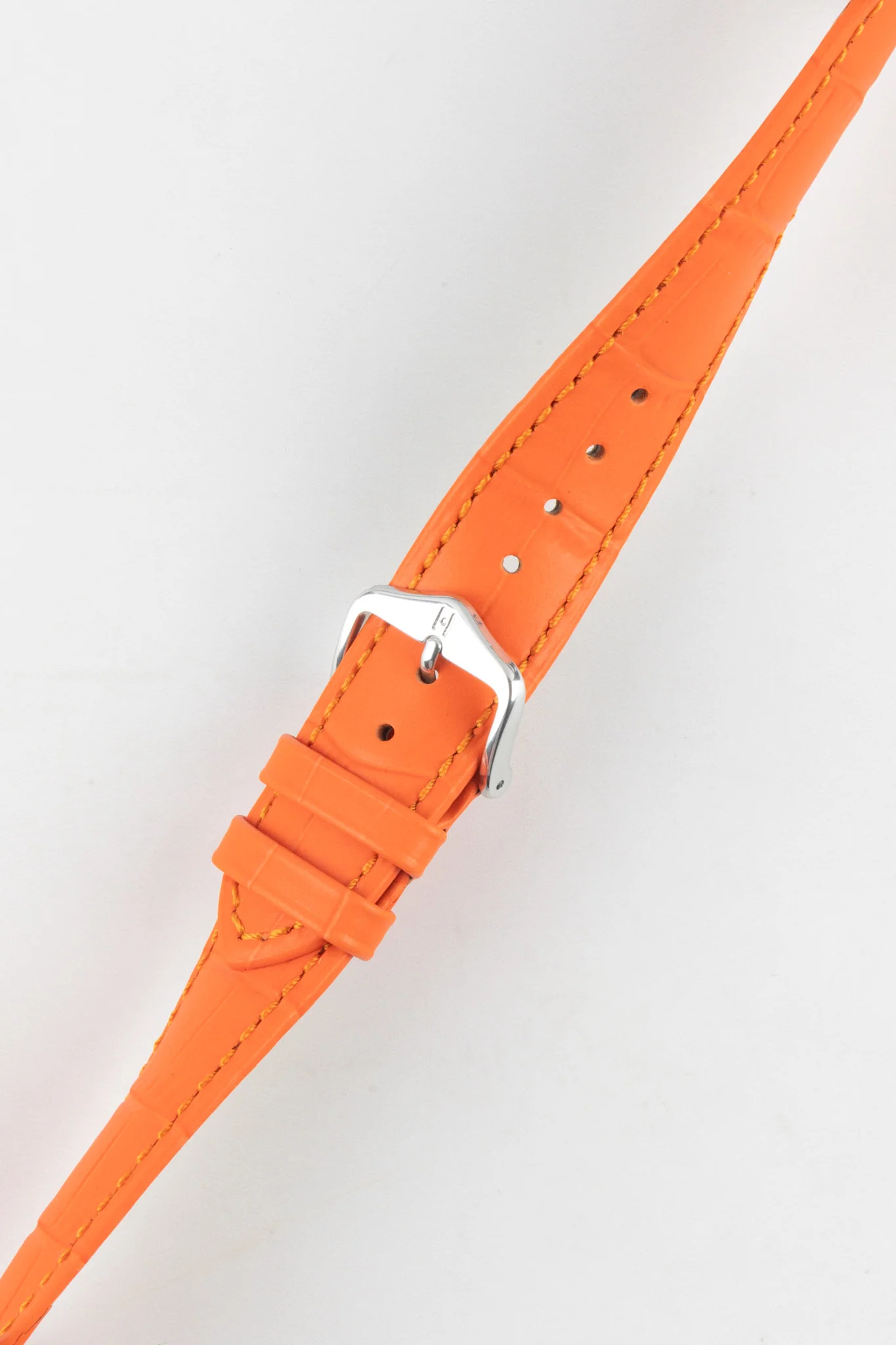 Hirsch DUKE Alligator Embossed Leather Watch Strap in ORANGE - Image 5