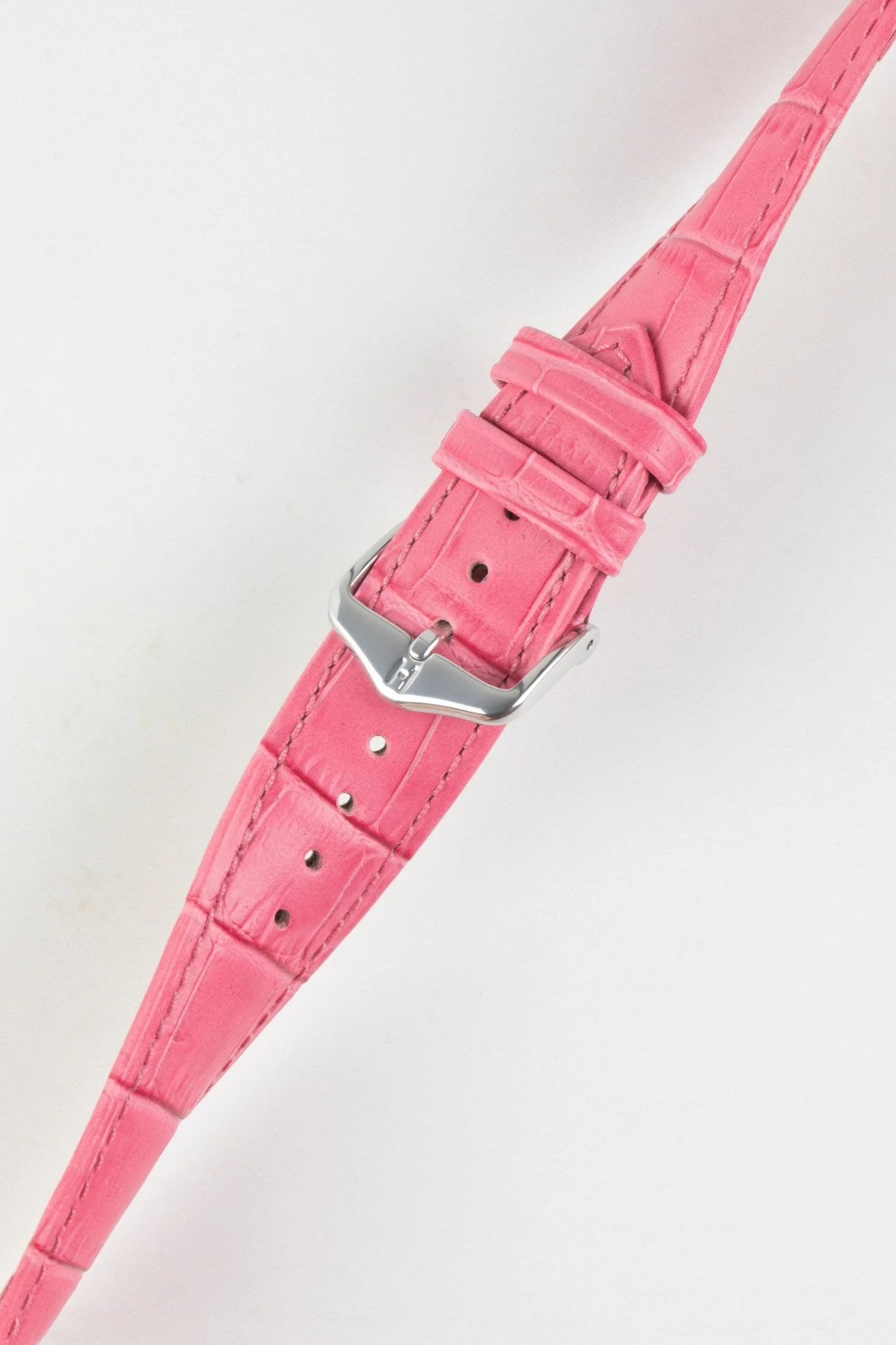 Hirsch DUKE Alligator Embossed Leather Watch Strap in PINK - Image 5