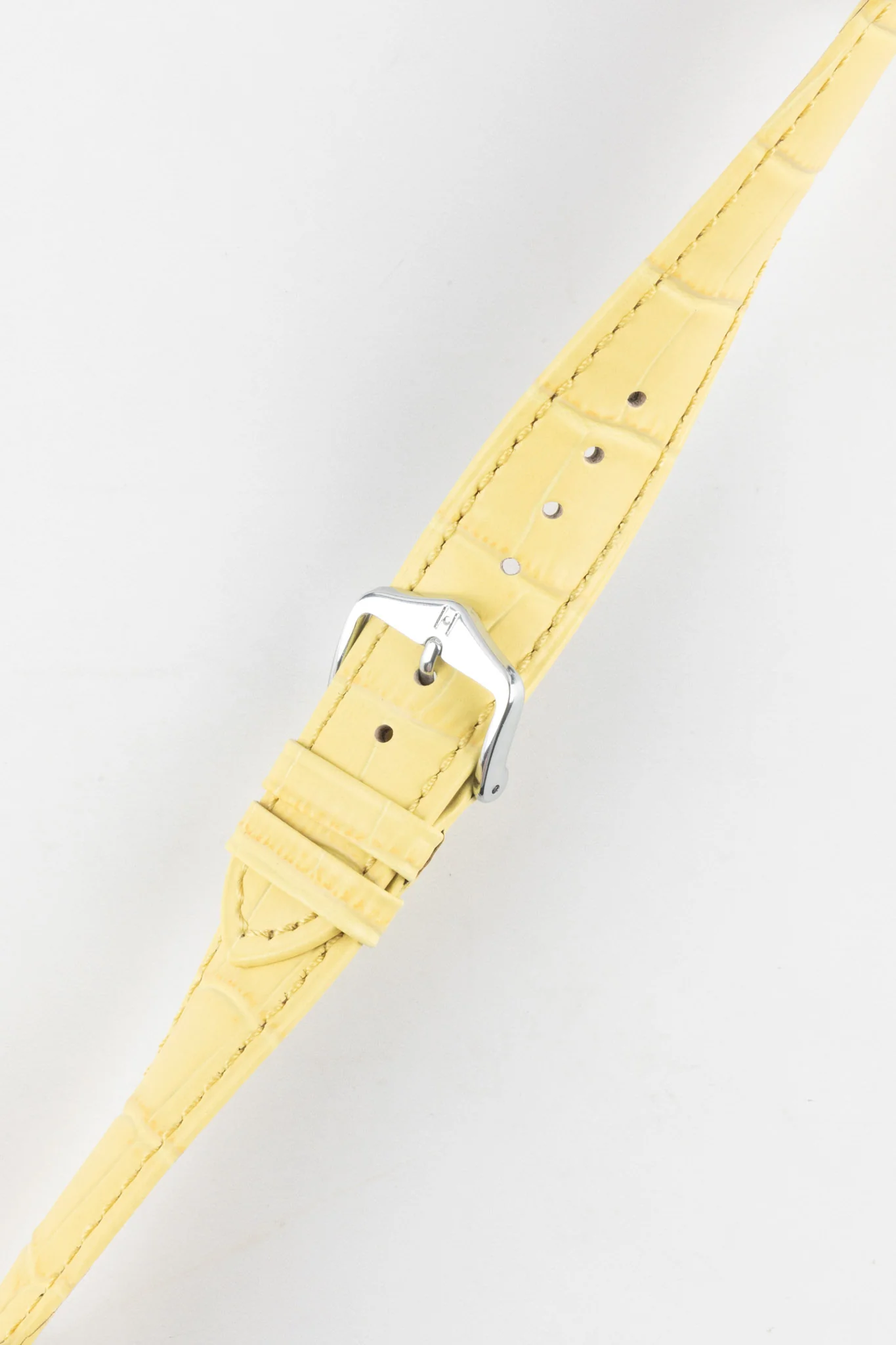 Hirsch DUKE Alligator Embossed Leather Watch Strap in YELLOW - Image 5