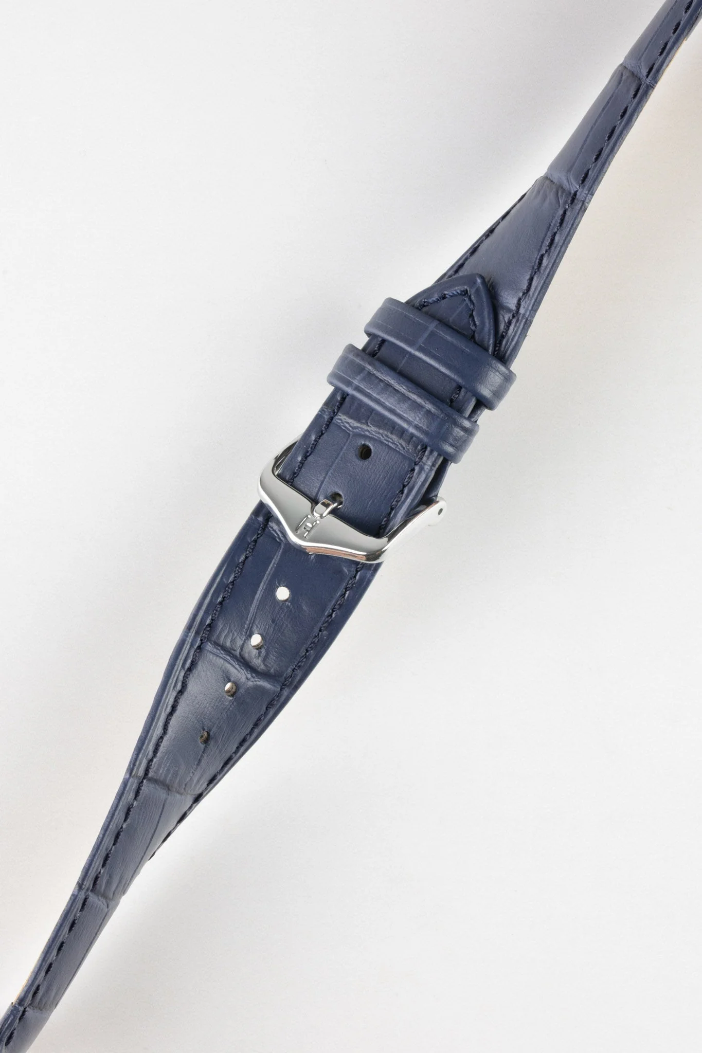 Hirsch DUKE NQR Alligator Embossed Leather Watch Strap - BLUE - Image 5