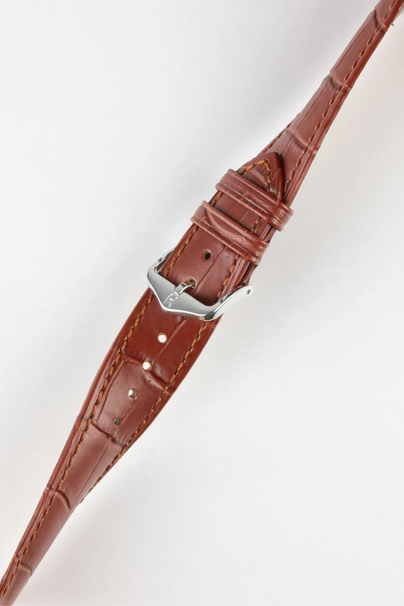 Hirsch DUKE NQR Alligator Embossed Leather Watch Strap - GOLD BROWN - Image 5