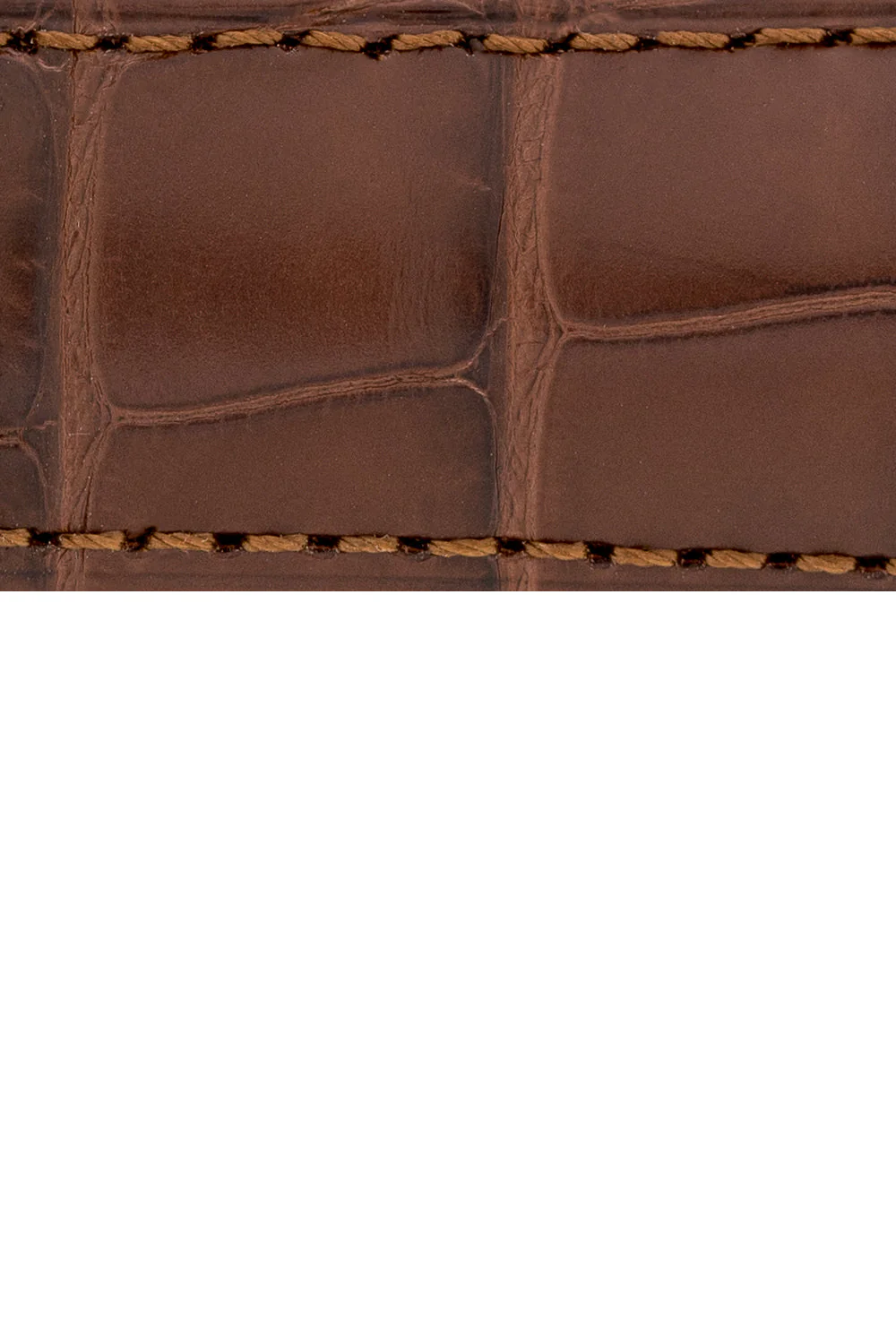 Hirsch EARL Genuine Alligator Watch Strap in BROWN - Image 2