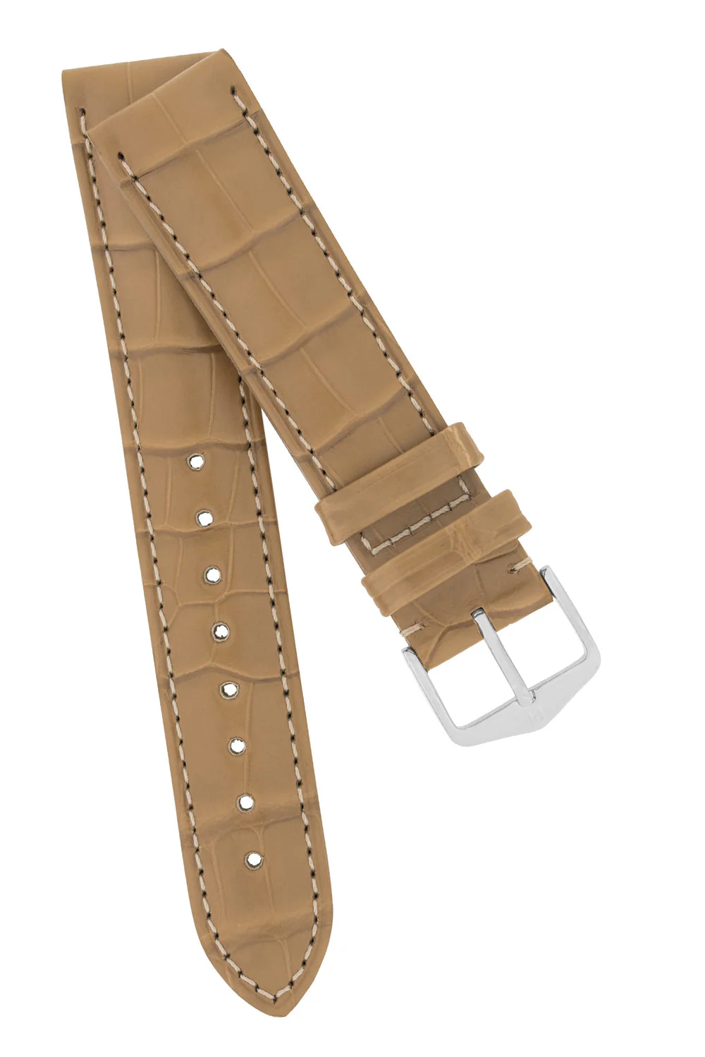 Hirsch EARL Genuine Alligator Watch Strap in BEIGE - Image 4
