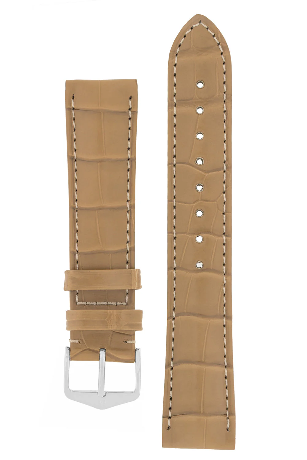 Hirsch EARL Genuine Alligator Watch Strap in BEIGE - Image 5