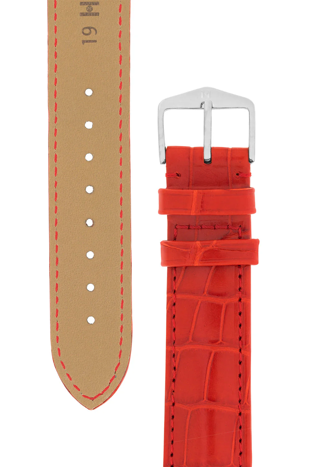 Hirsch EARL Genuine Alligator Watch Strap in RED - Image 3
