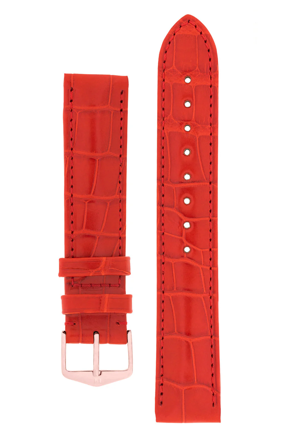 Hirsch EARL Genuine Alligator Watch Strap in RED - Image 6