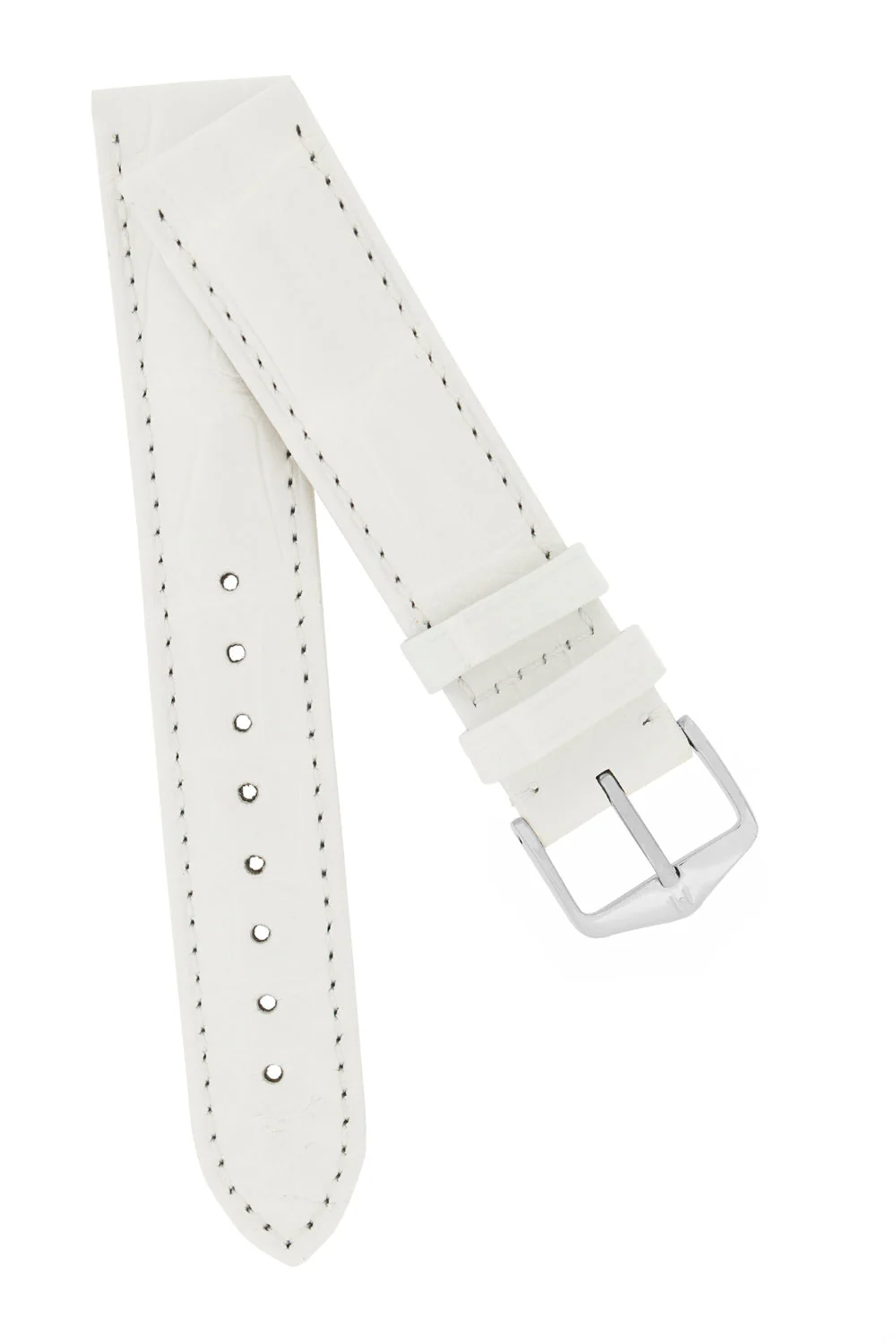 Hirsch EARL Genuine Alligator Watch Strap in WHITE - Image 4